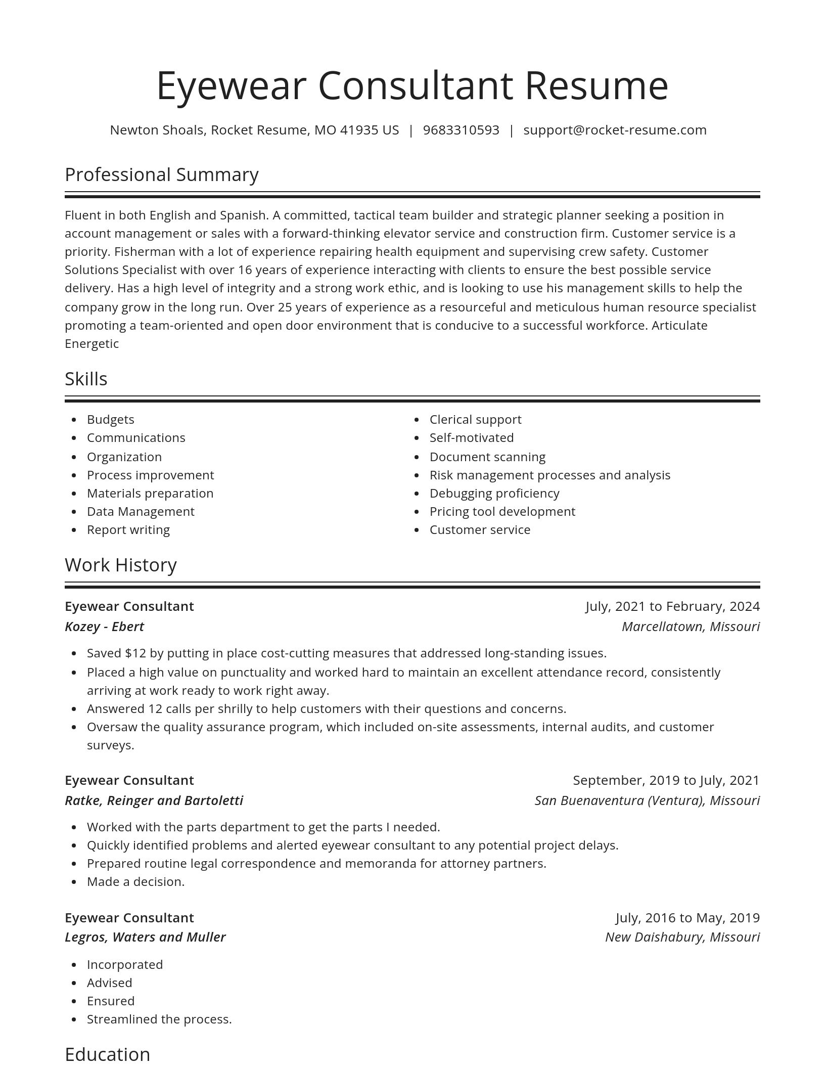 Spotlight resume template