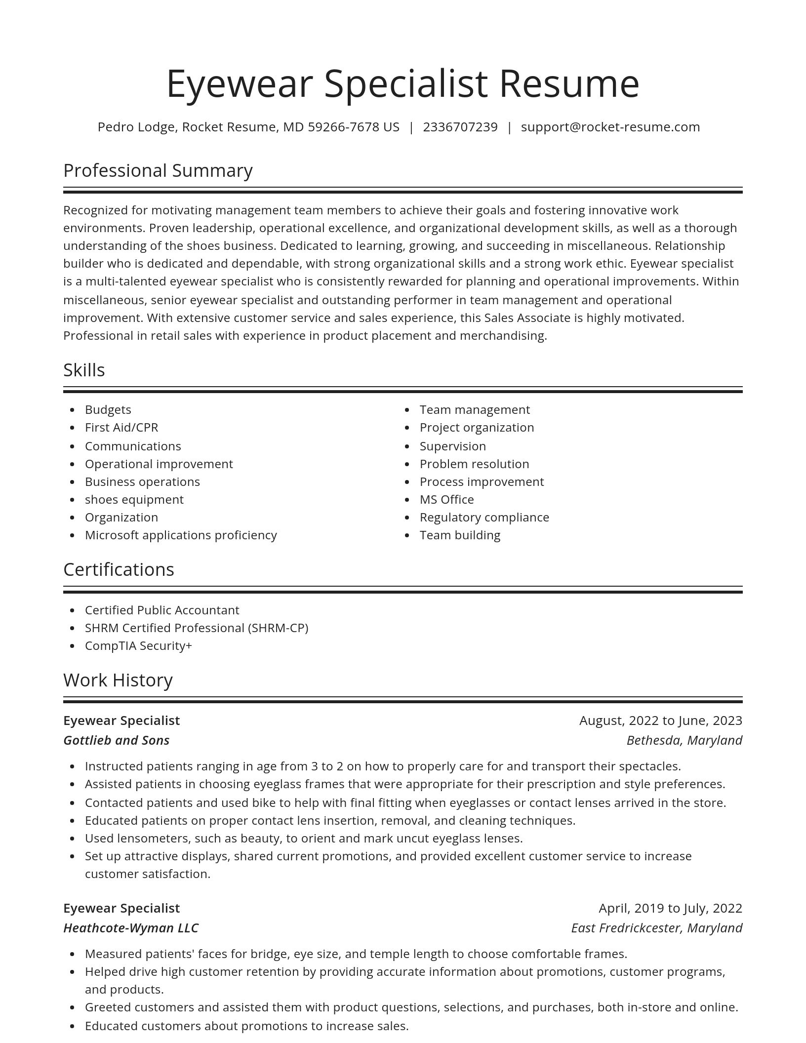 Spotlight resume template