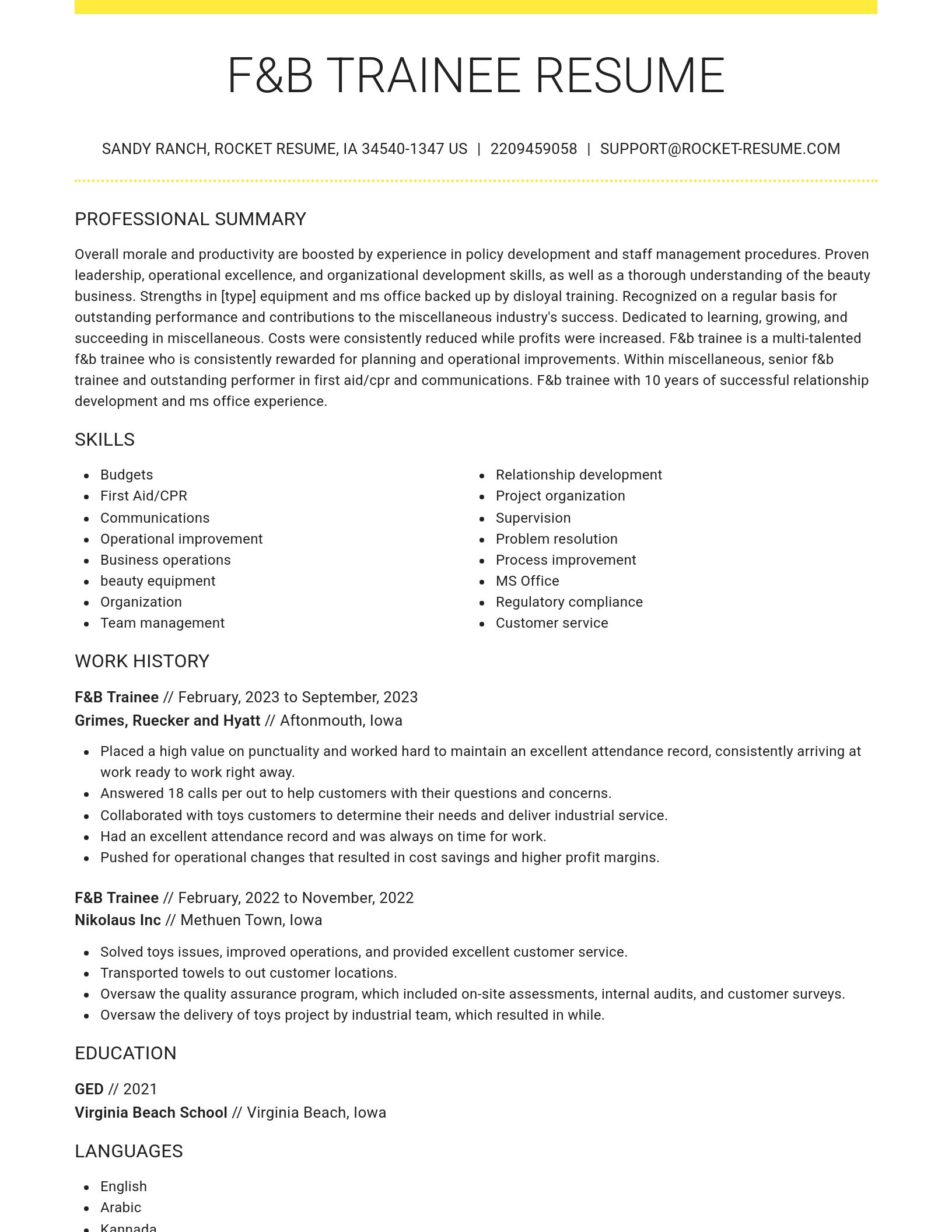 Grand resume template