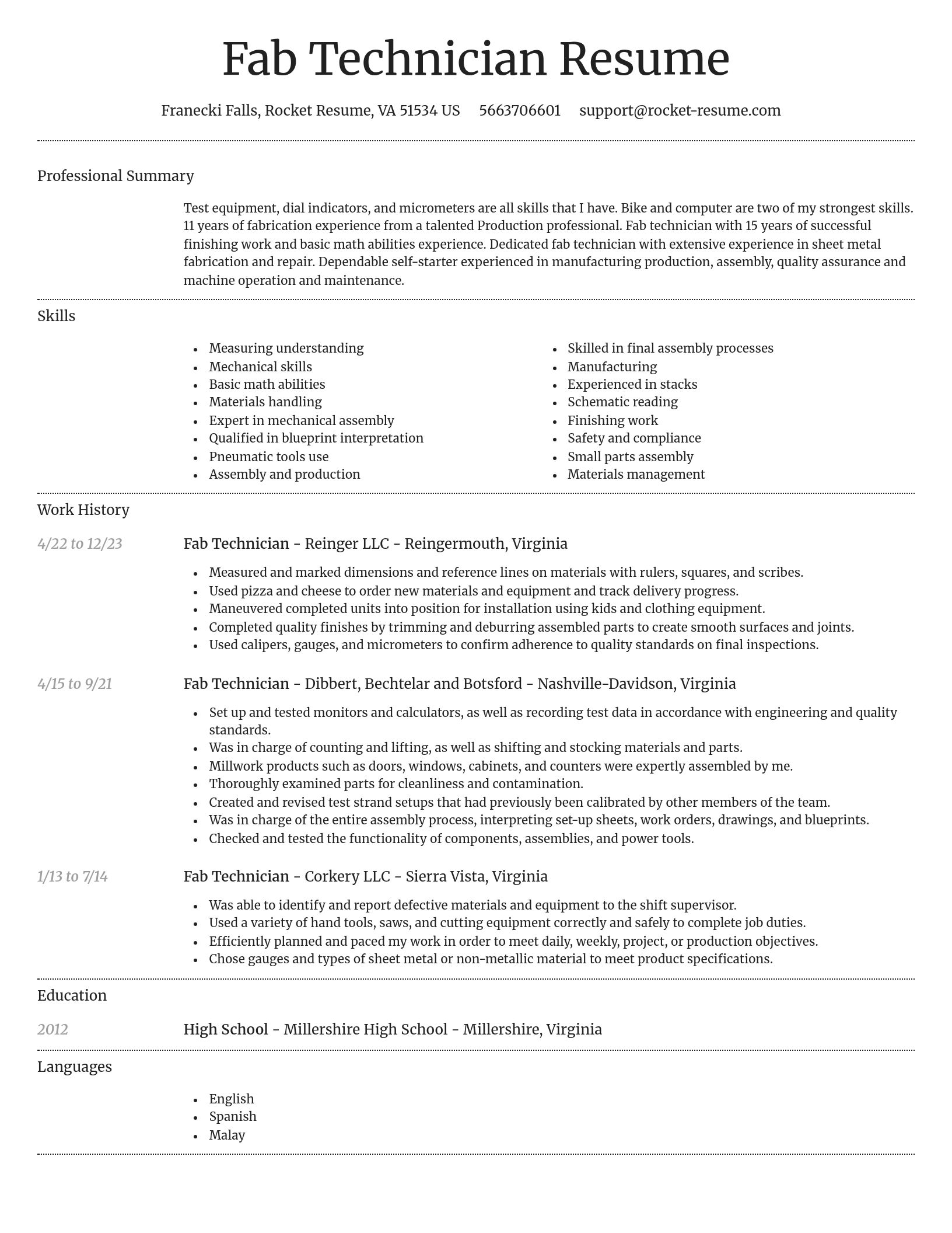 Dignified resume template