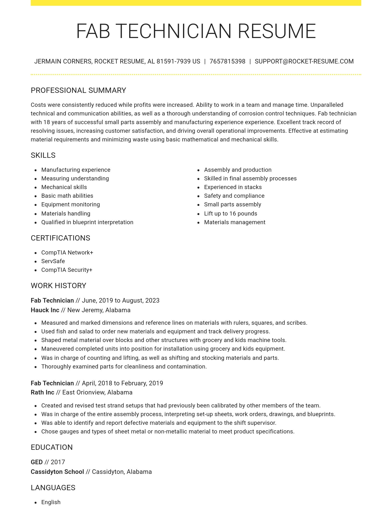 Grand resume template