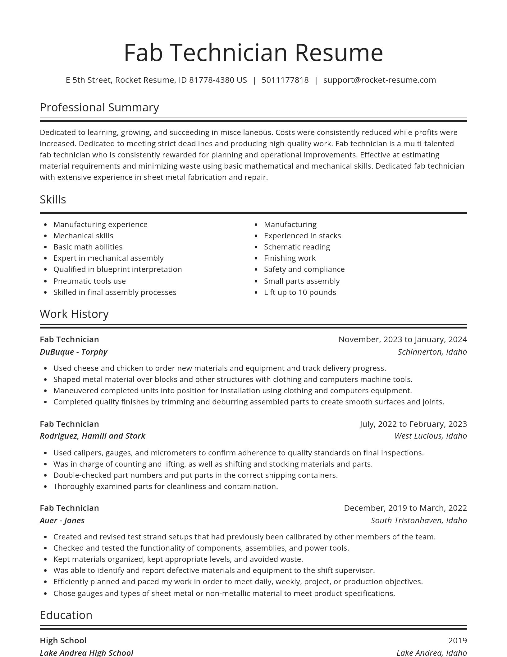Spotlight resume template