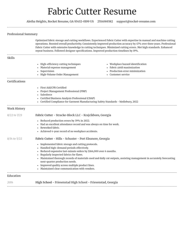 Dignified resume template