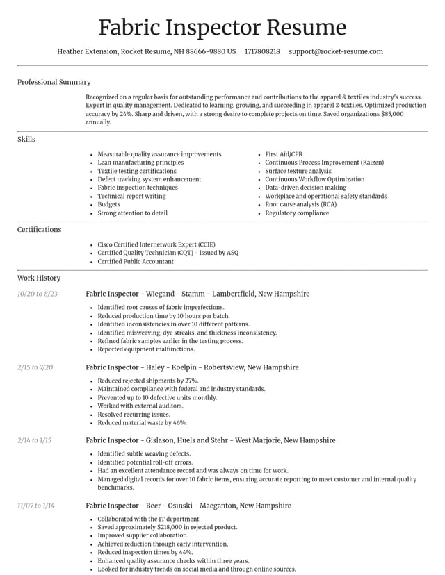 Dignified resume template