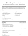 Fabric Inspector resume template