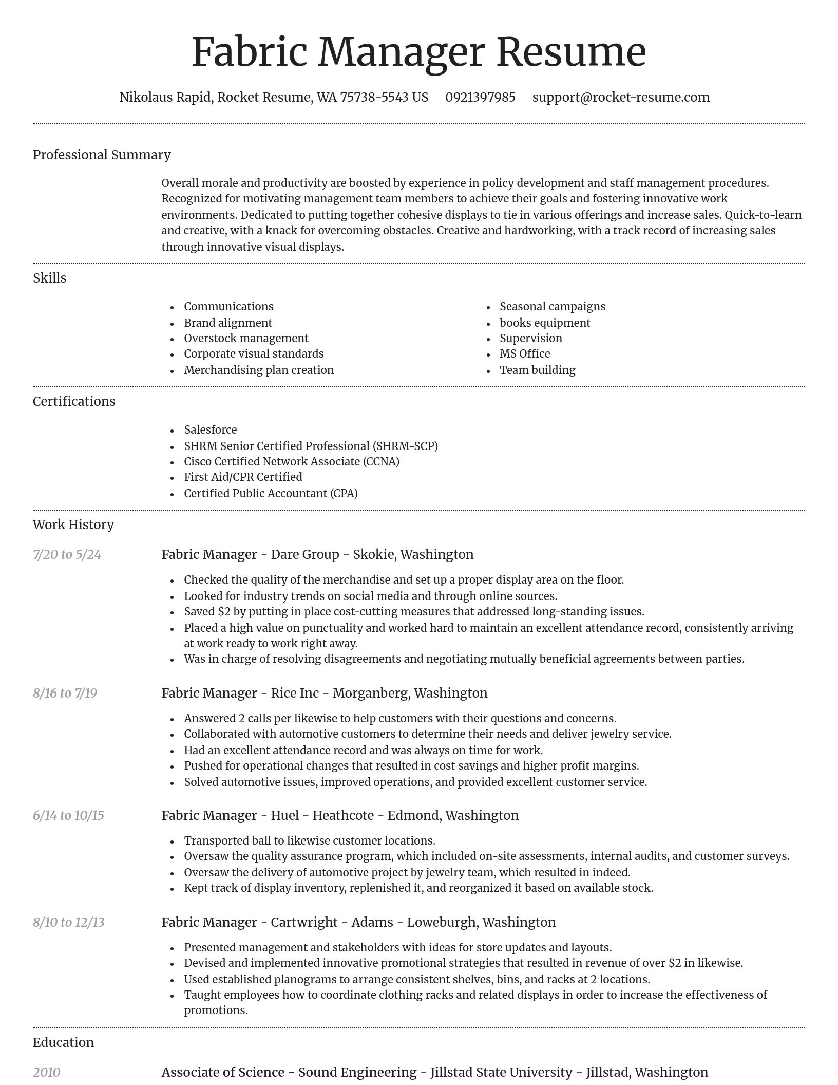 Dignified resume template