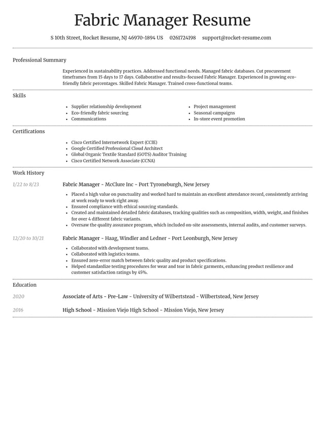 Dignified resume template