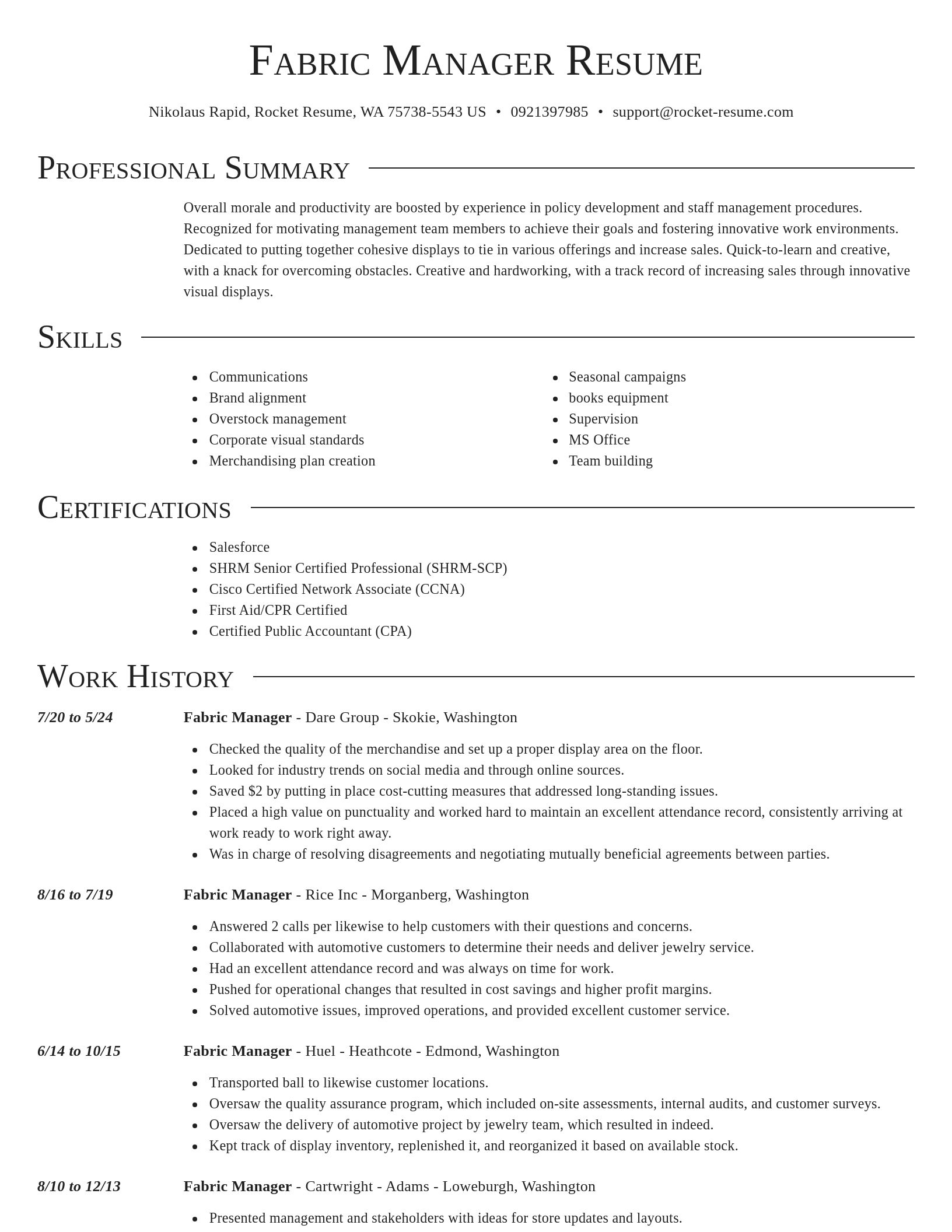 Director resume template