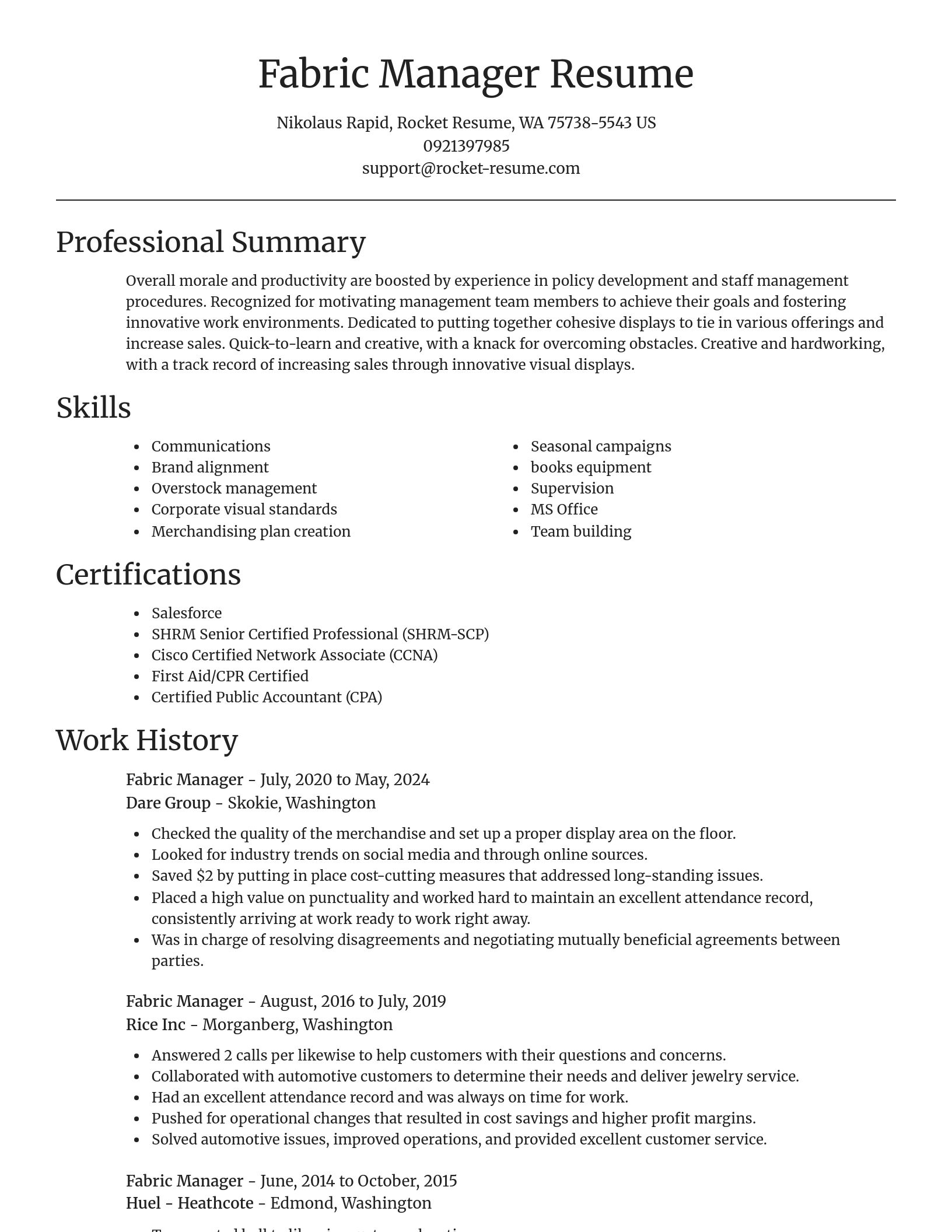 Focal Point resume template