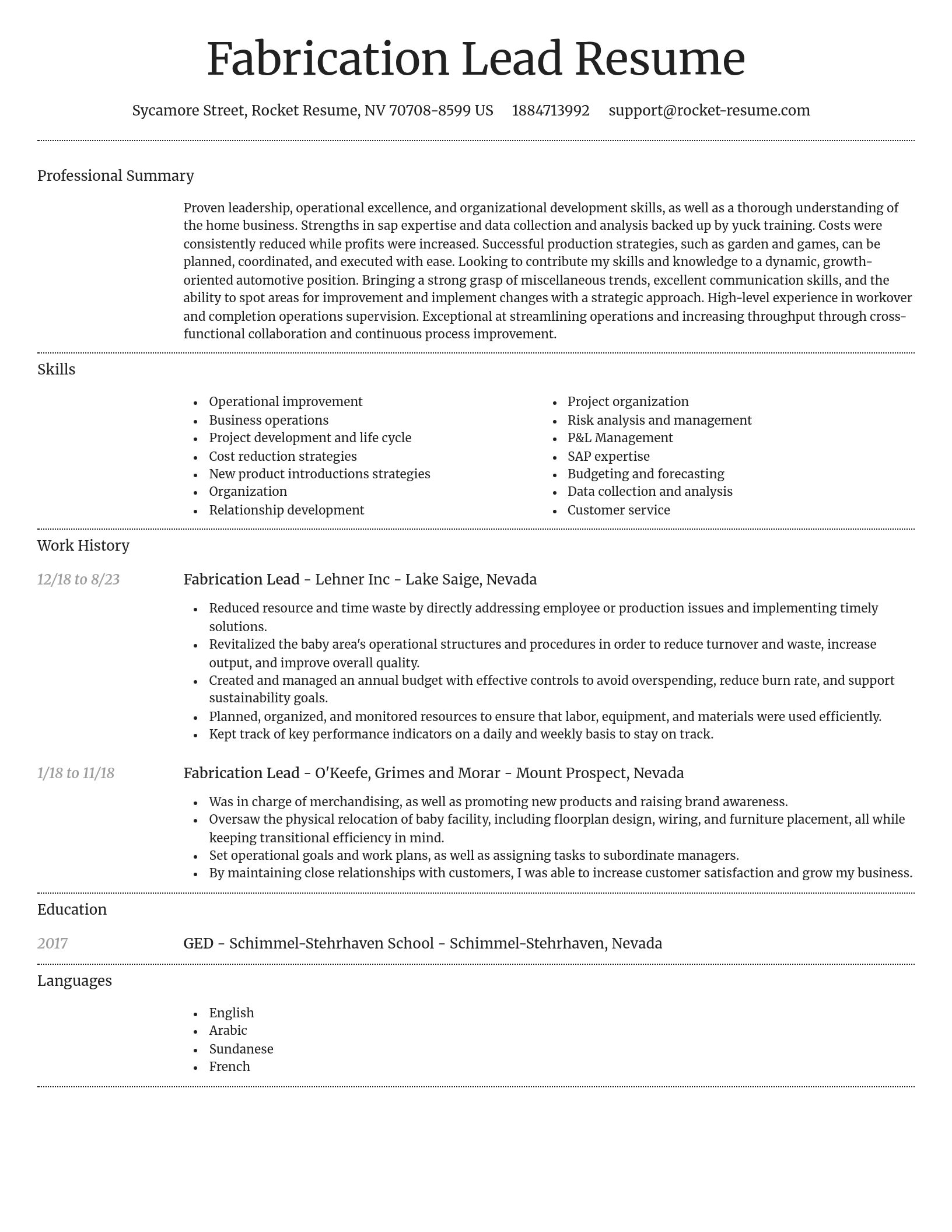 Dignified resume template