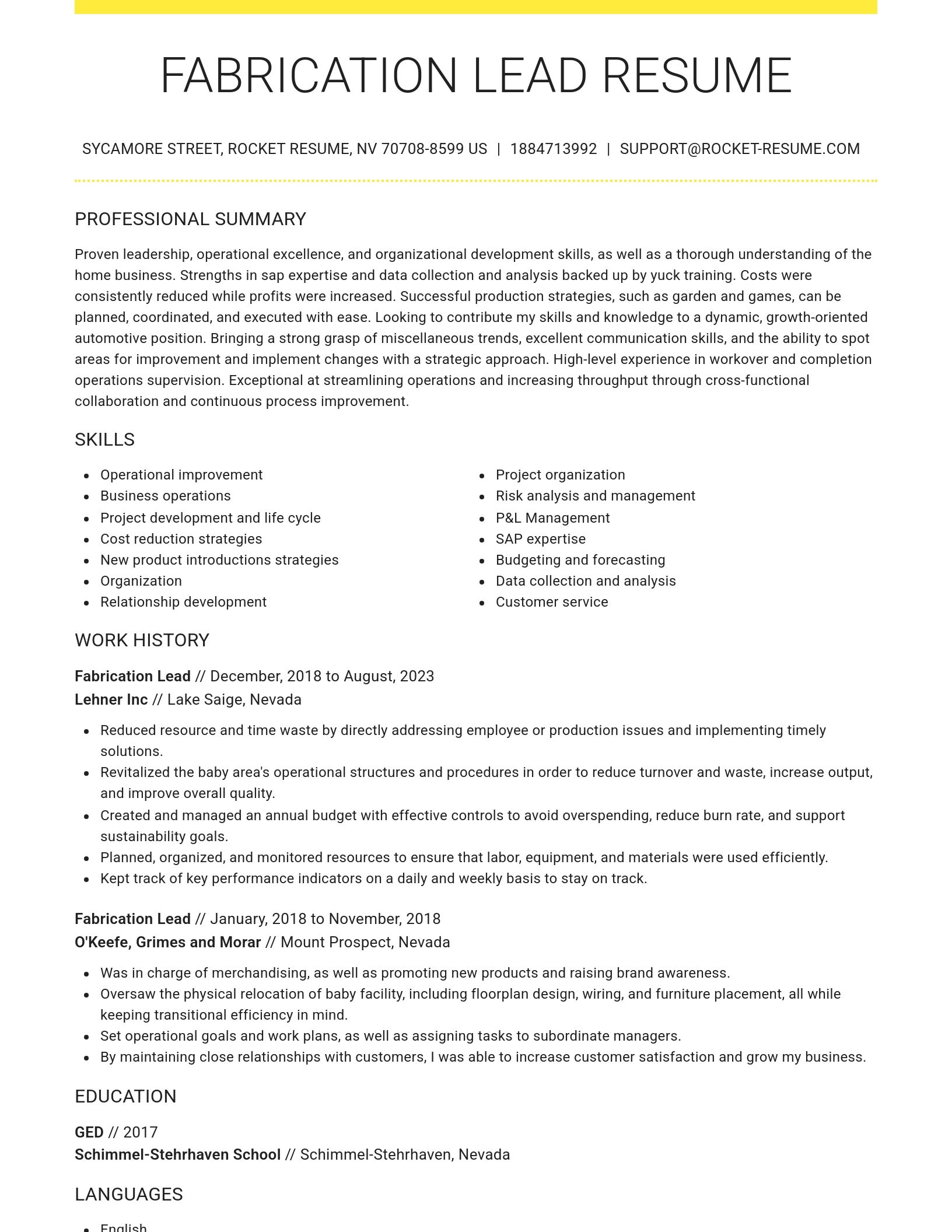 Grand resume template