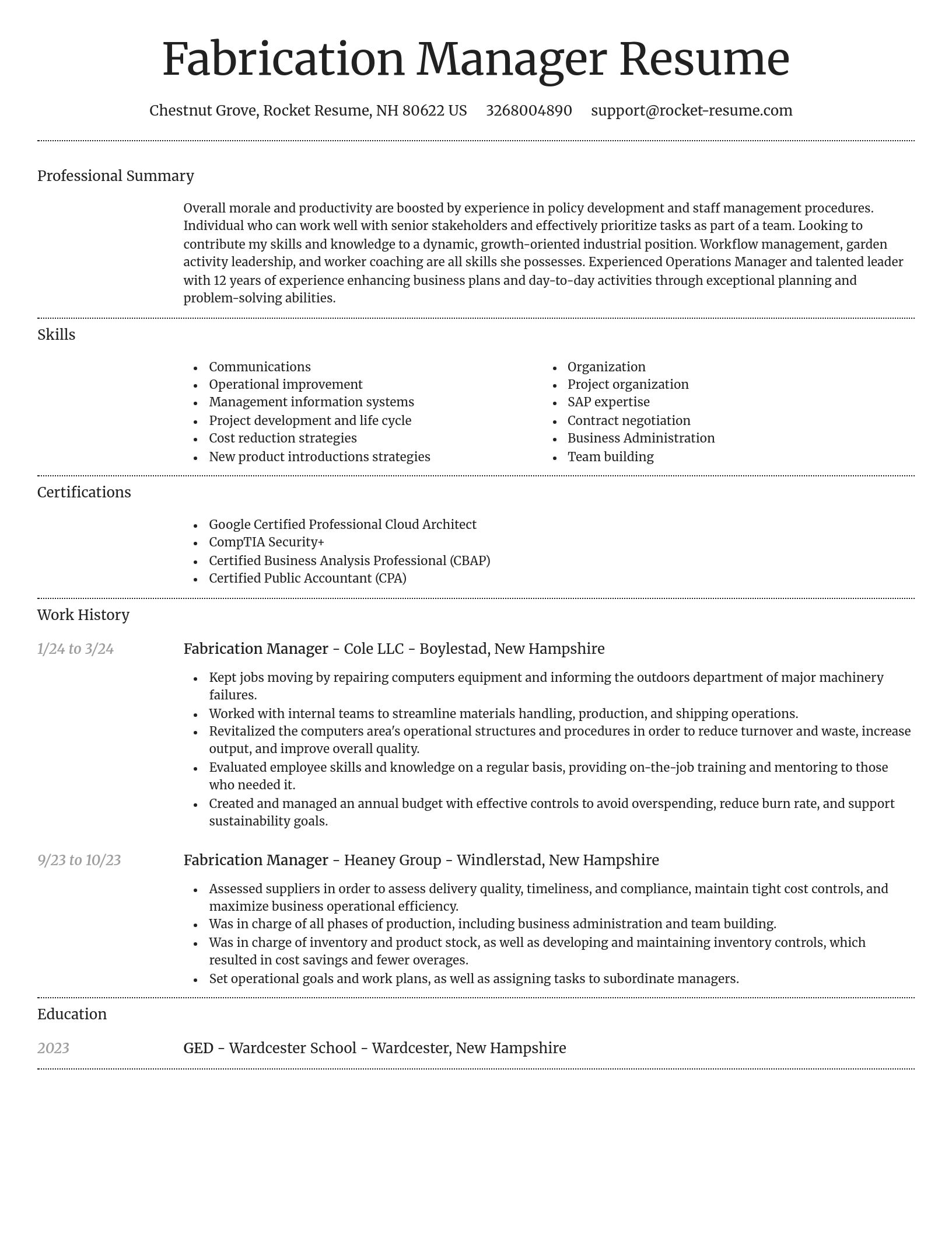 Dignified resume template