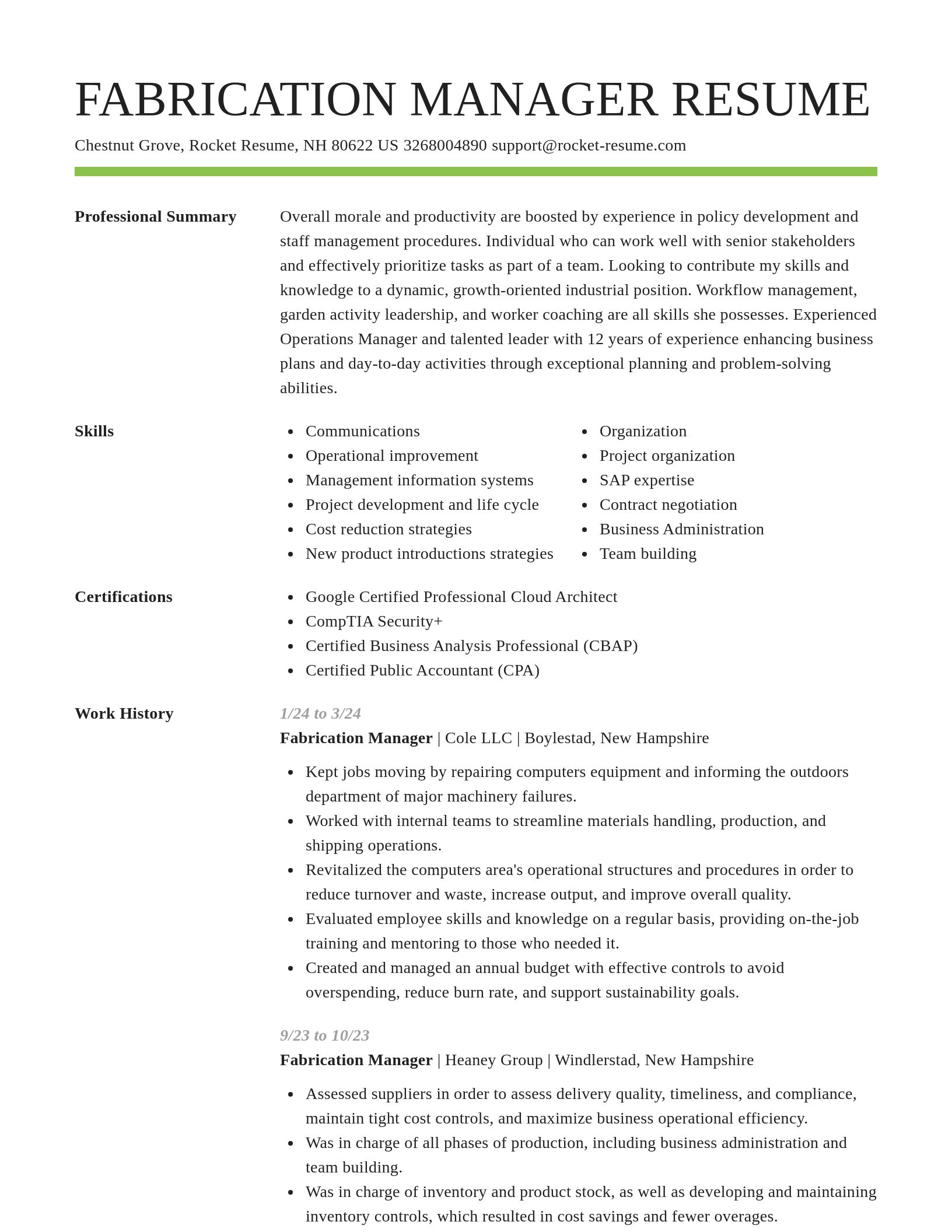 Smart resume template