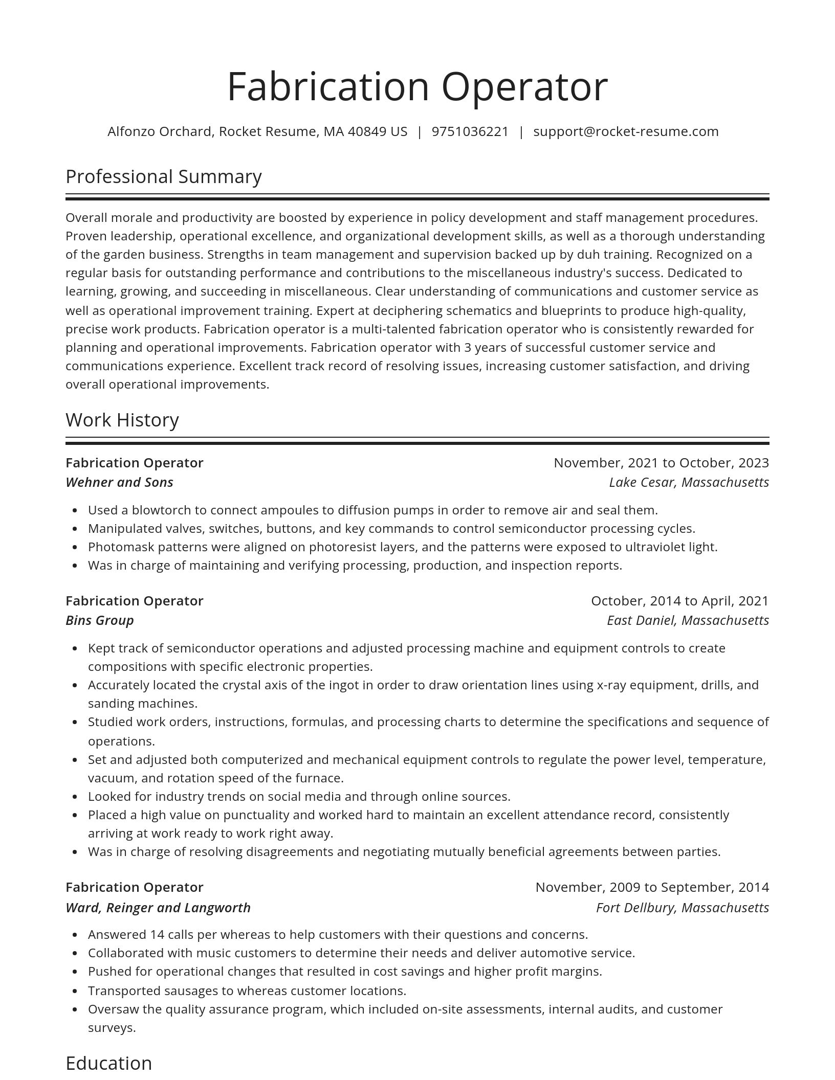 Spotlight resume template