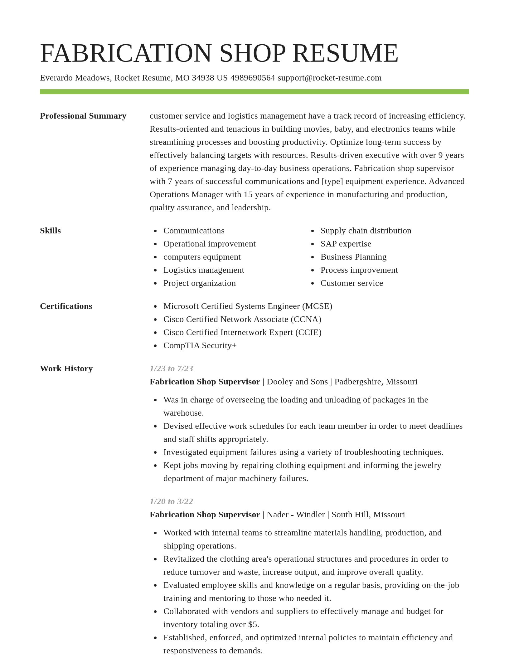 Smart resume template