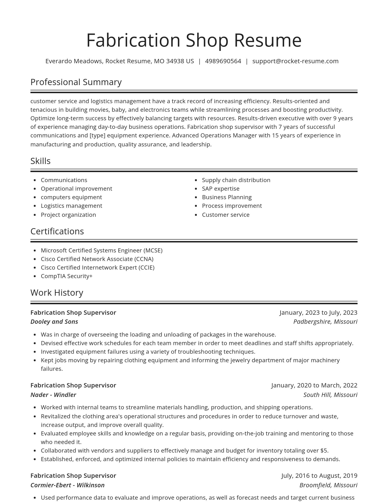 Spotlight resume template