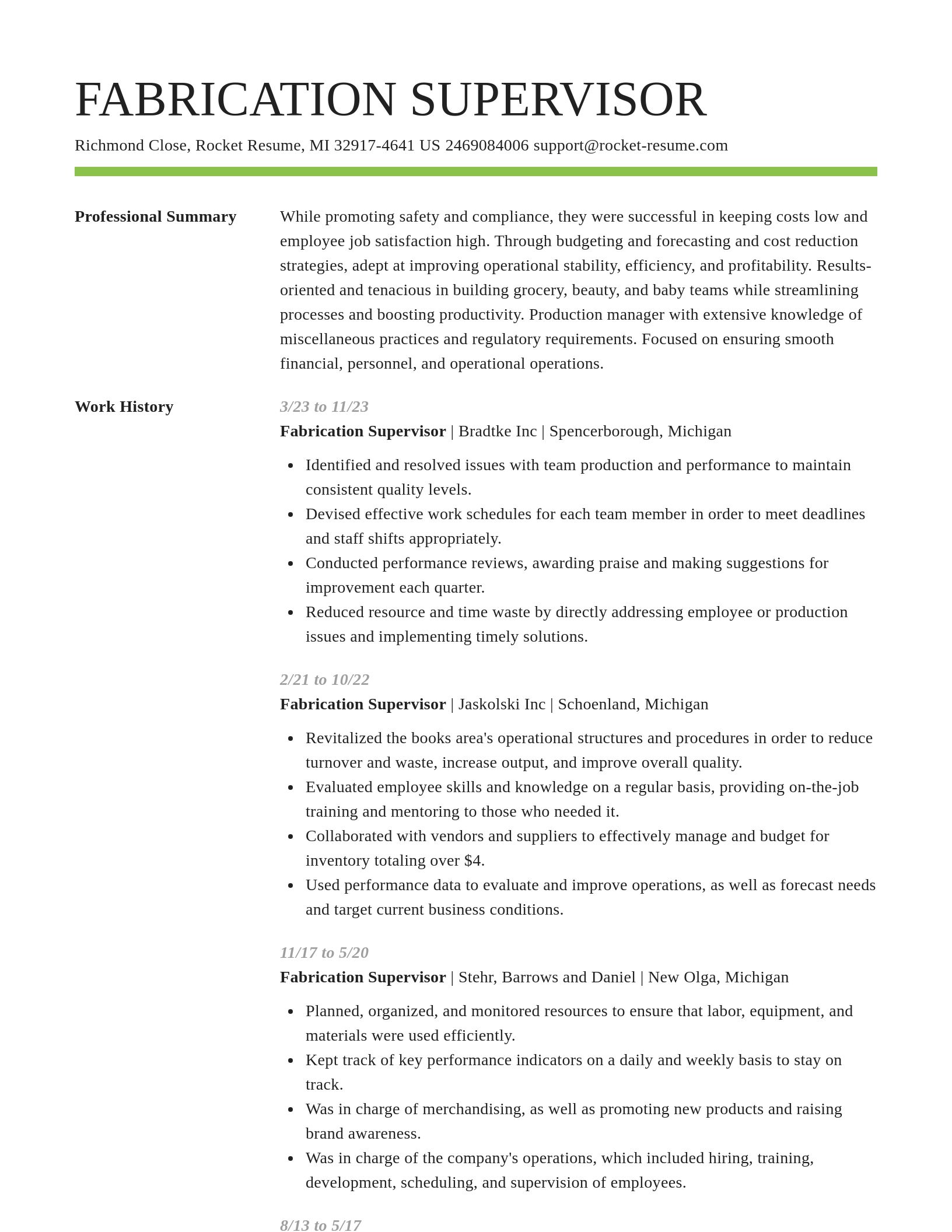 Smart resume template