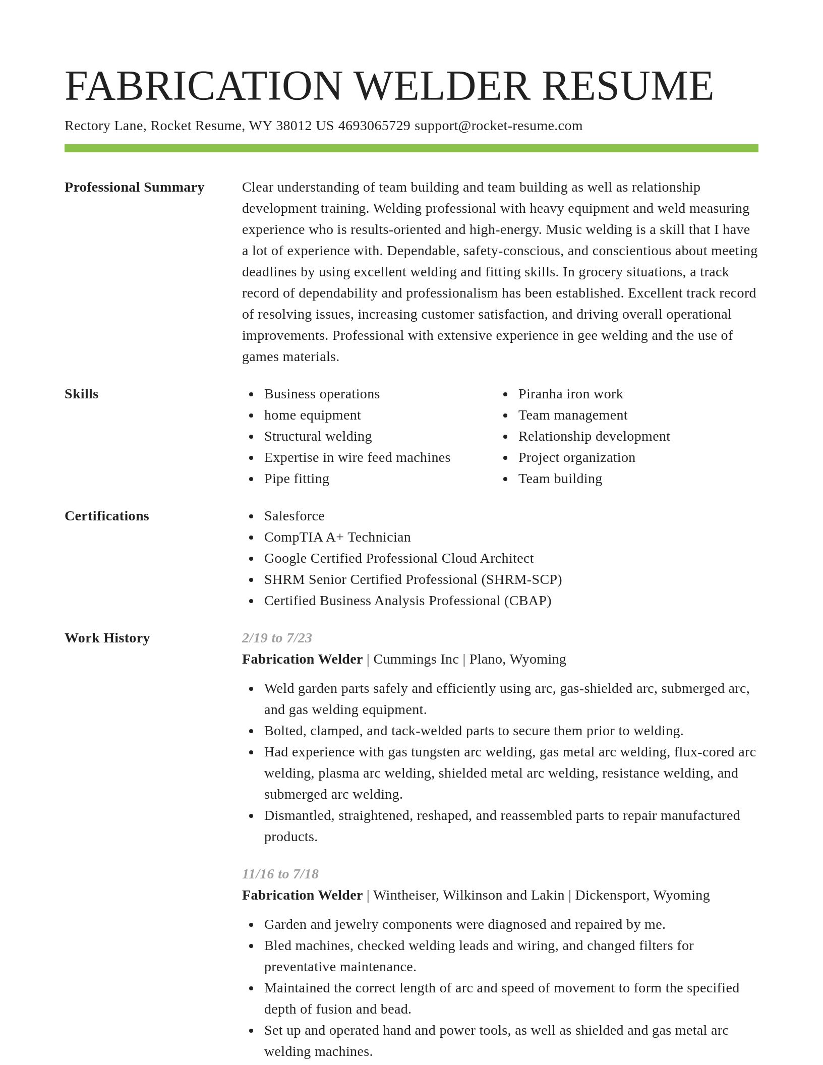 Smart resume template