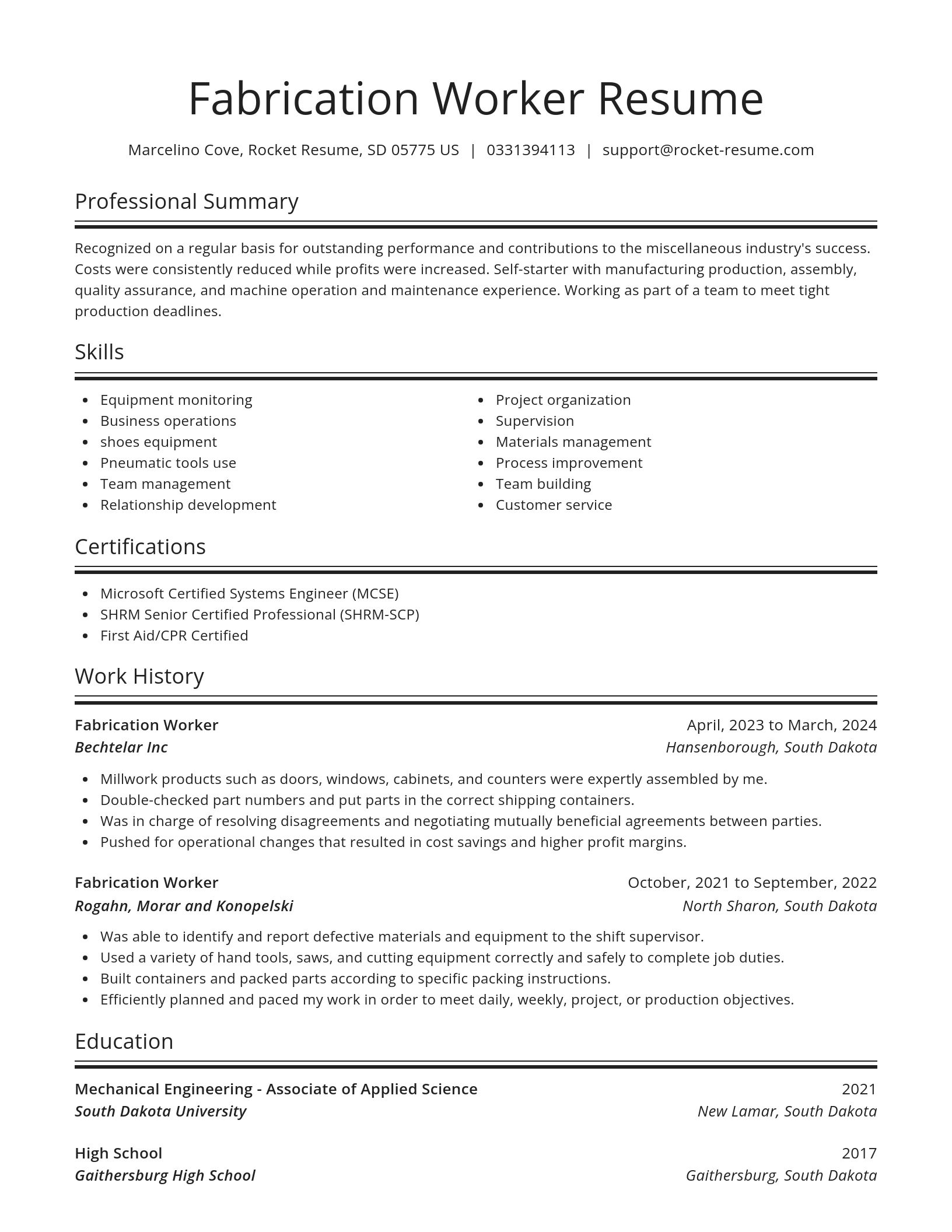 Spotlight resume template