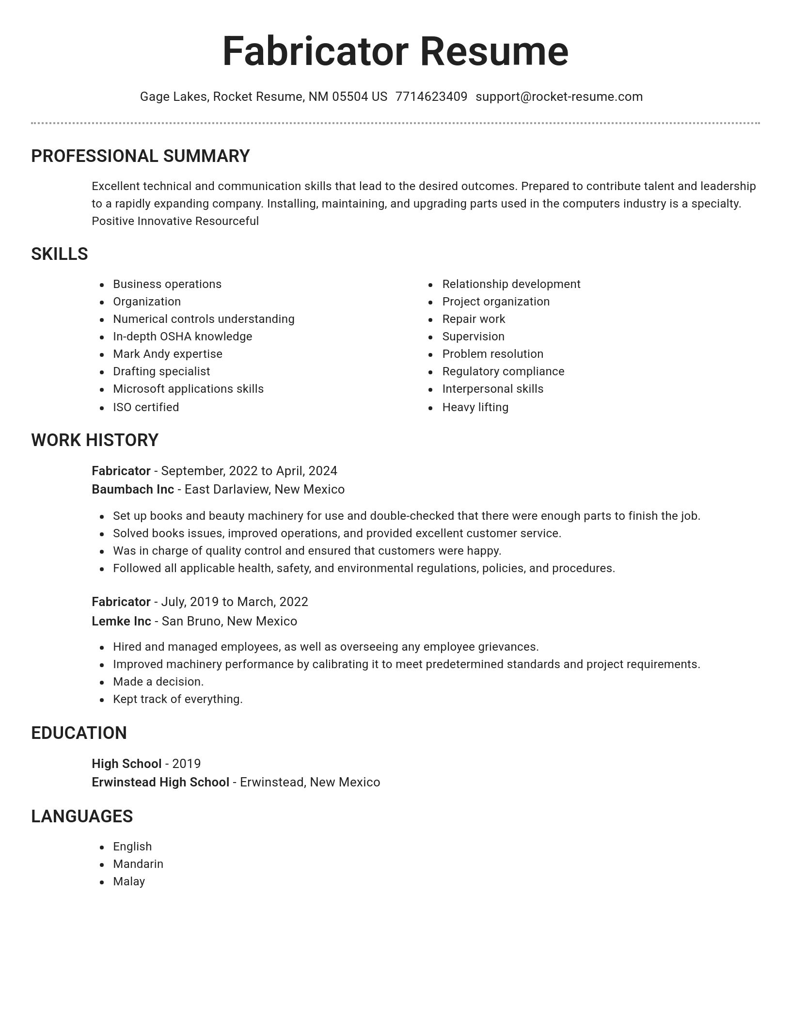 Brilliant resume template