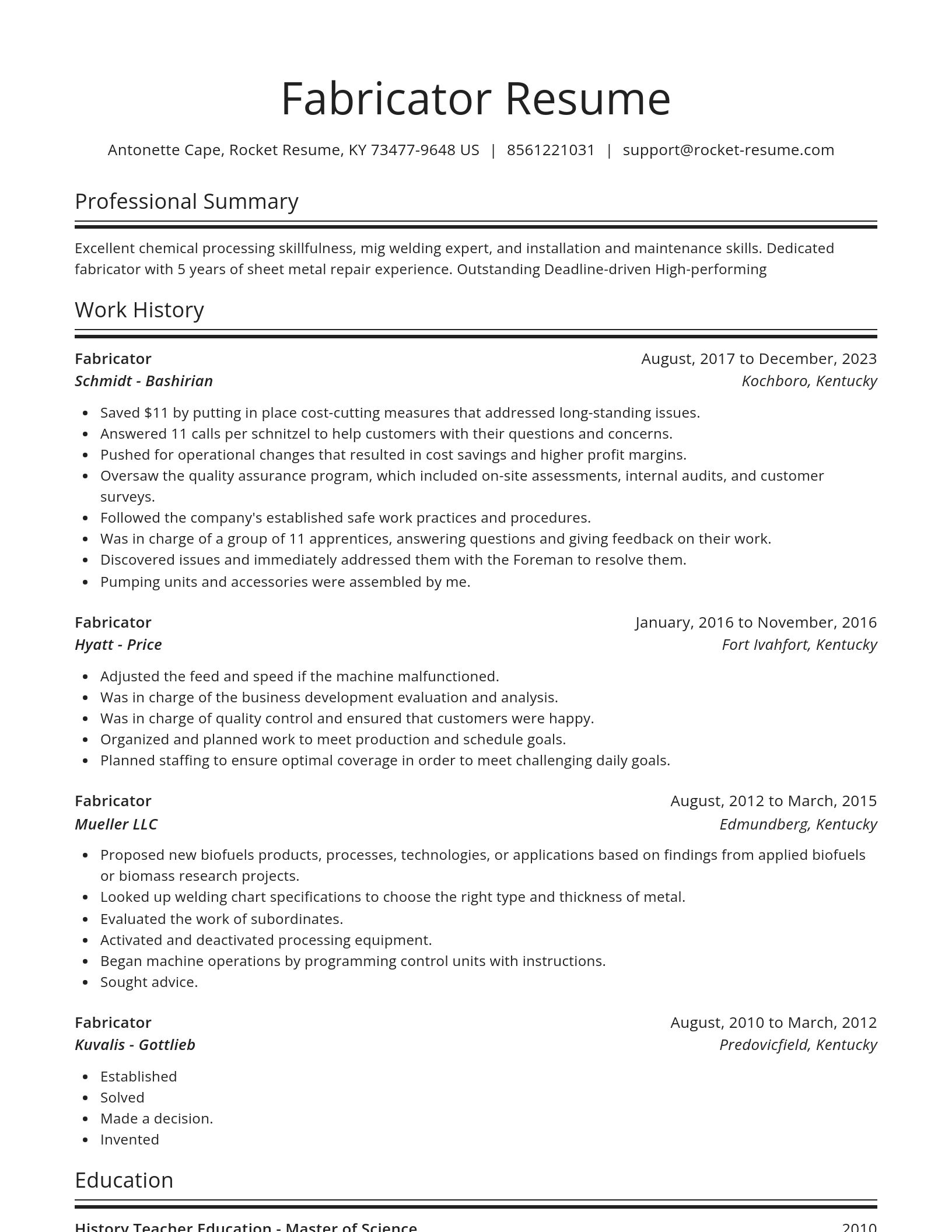 Spotlight resume template