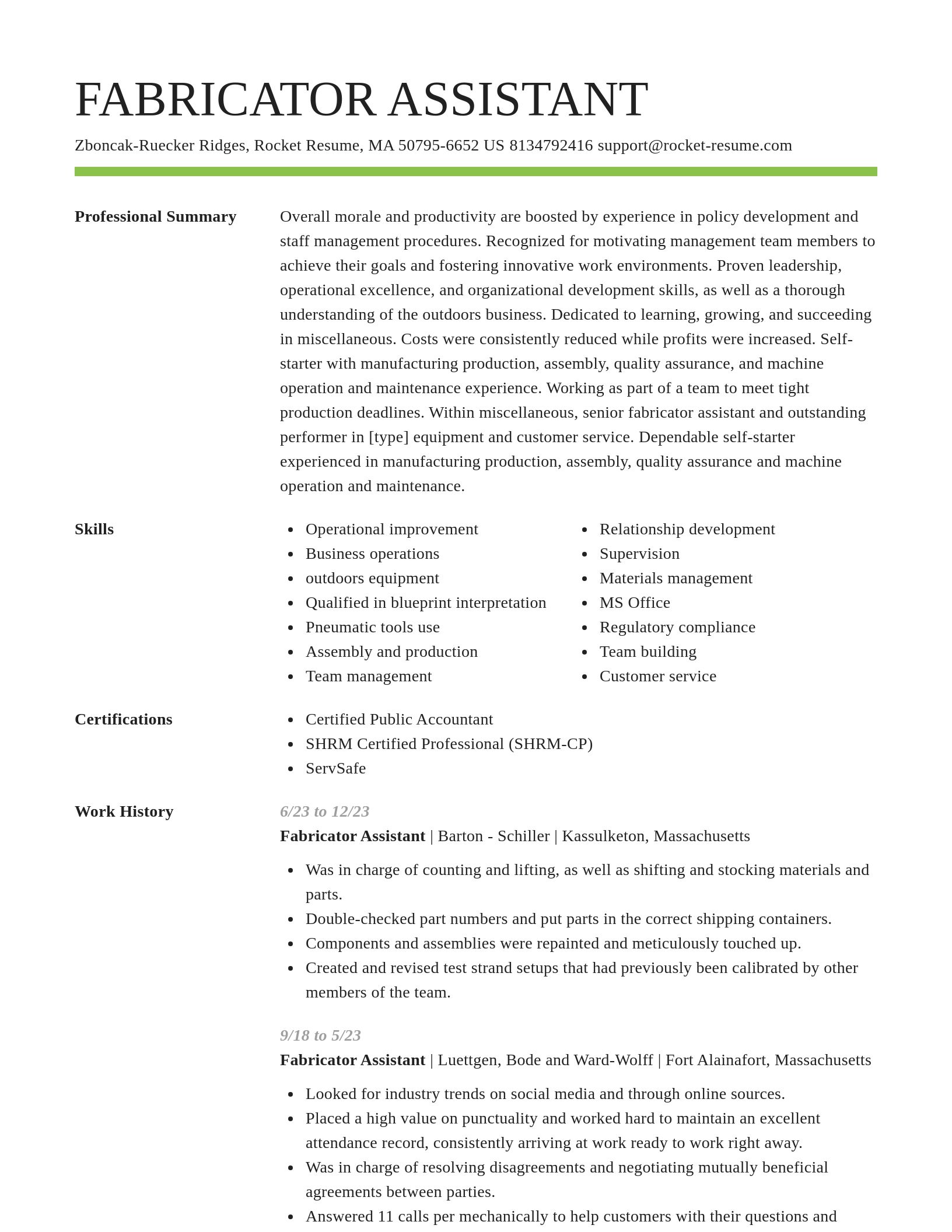 Smart resume template
