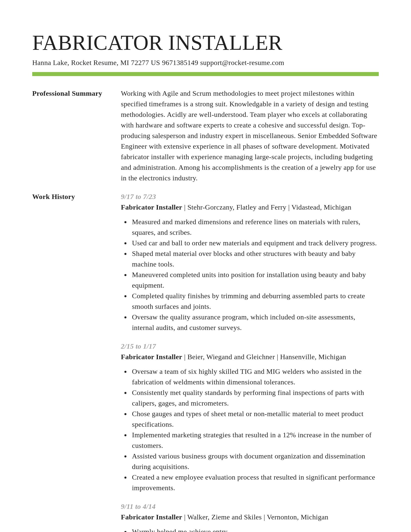 Smart resume template