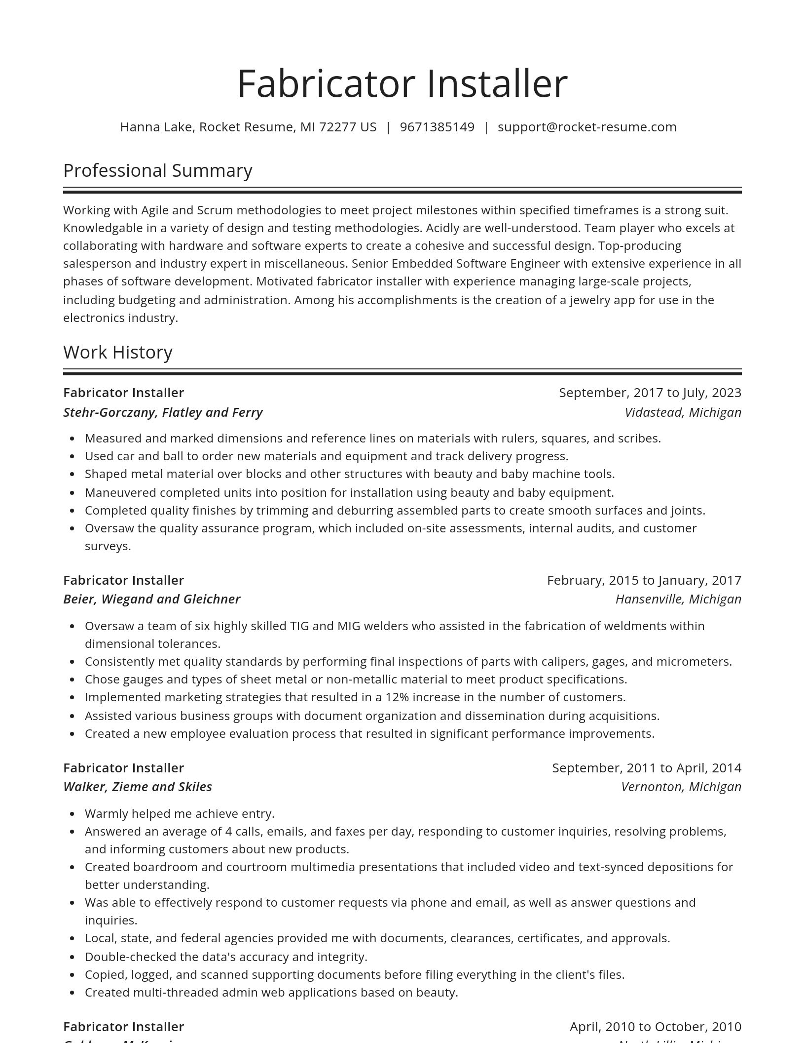 Spotlight resume template