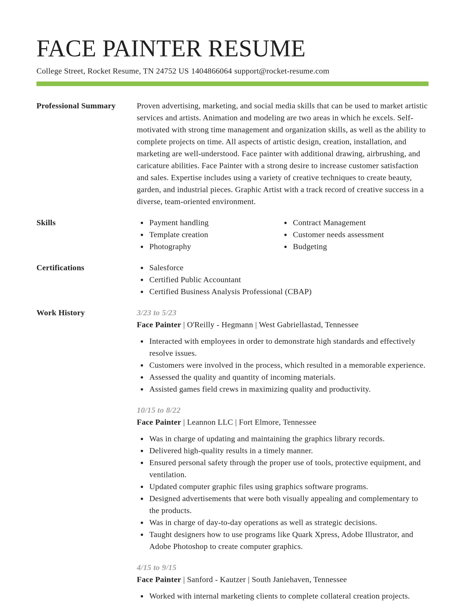 Smart resume template