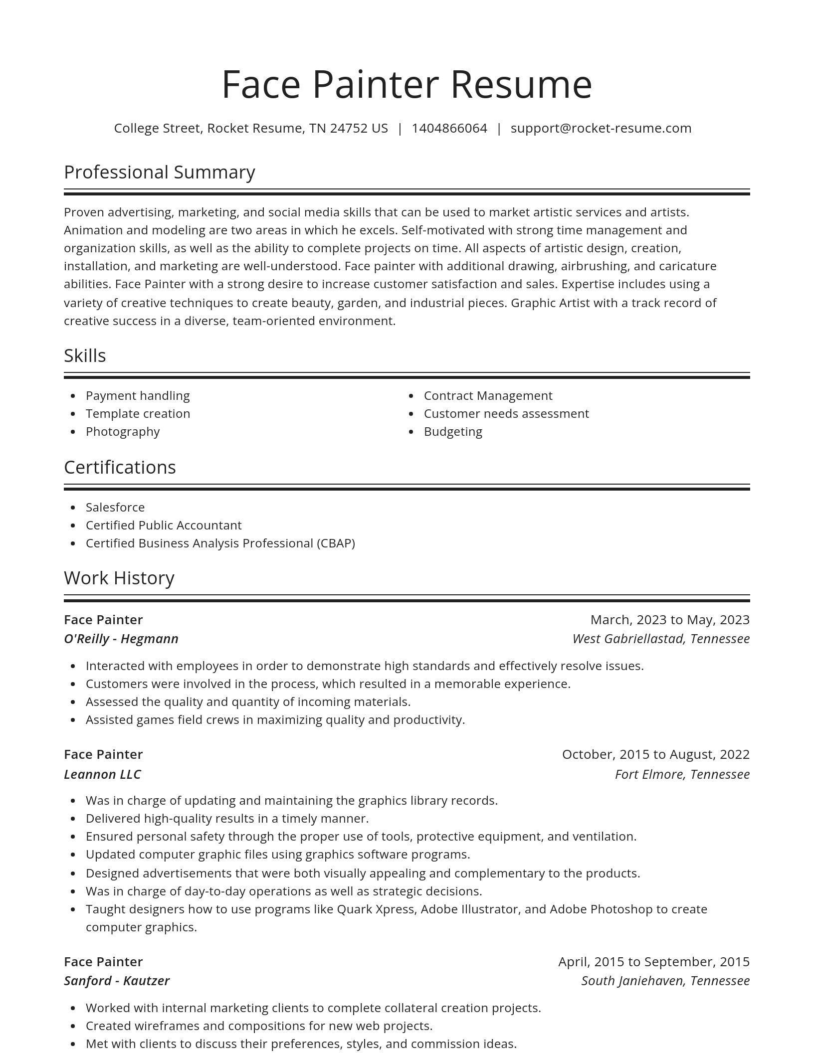 Spotlight resume template
