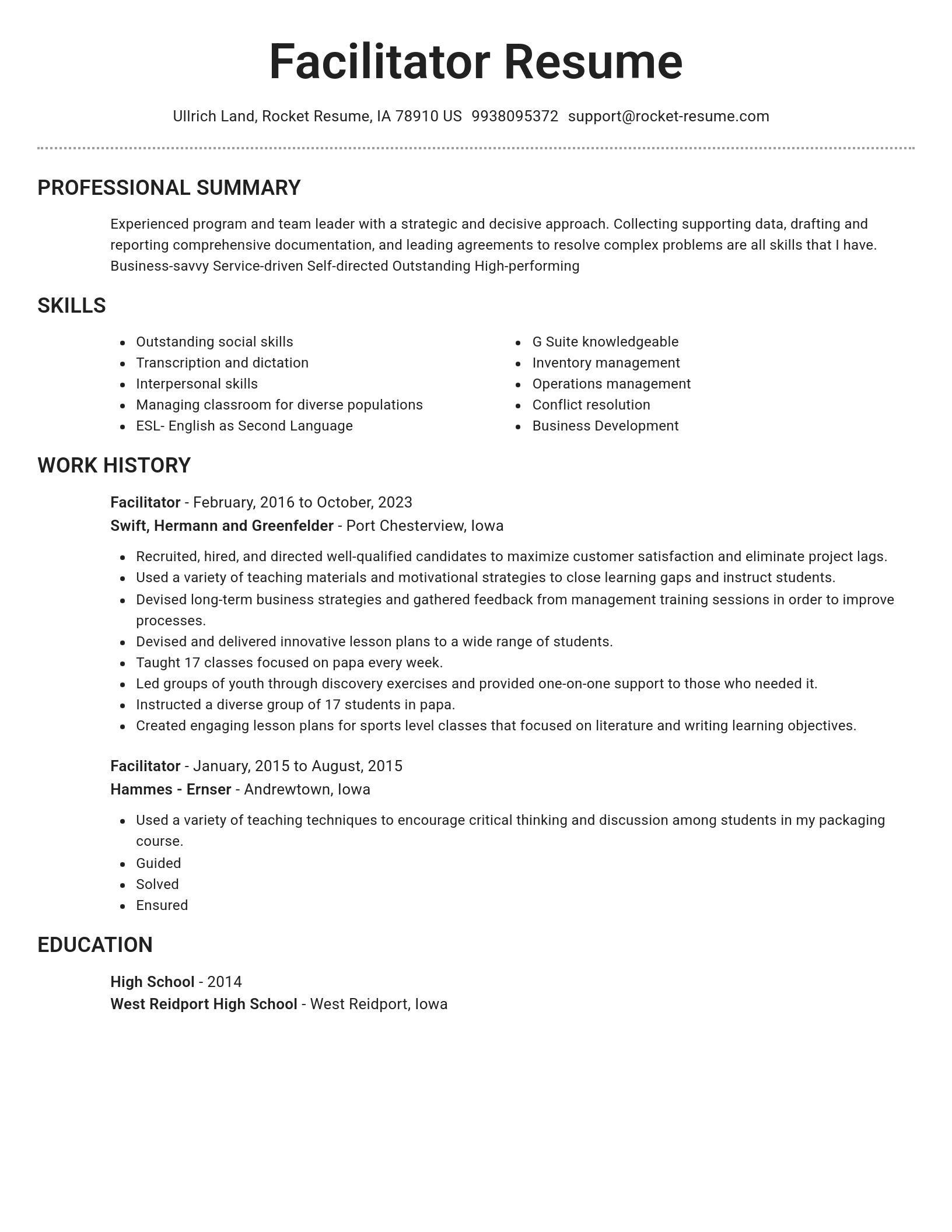 Brilliant resume template