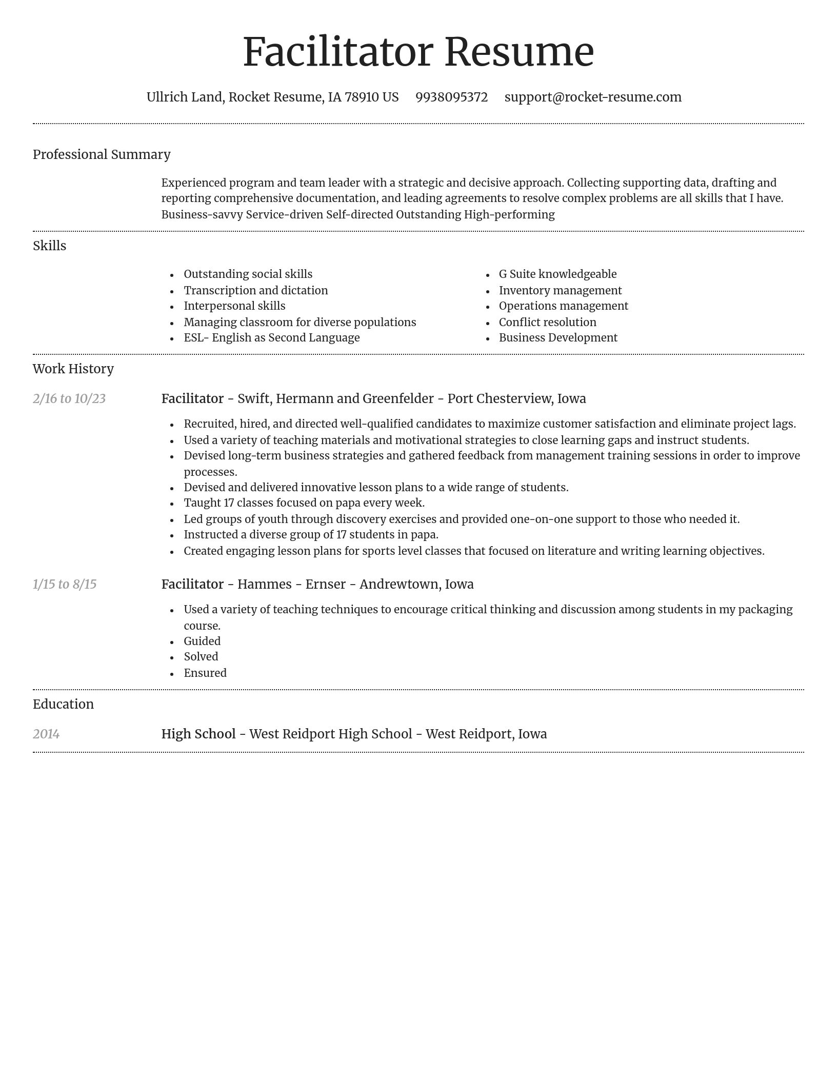 Dignified resume template