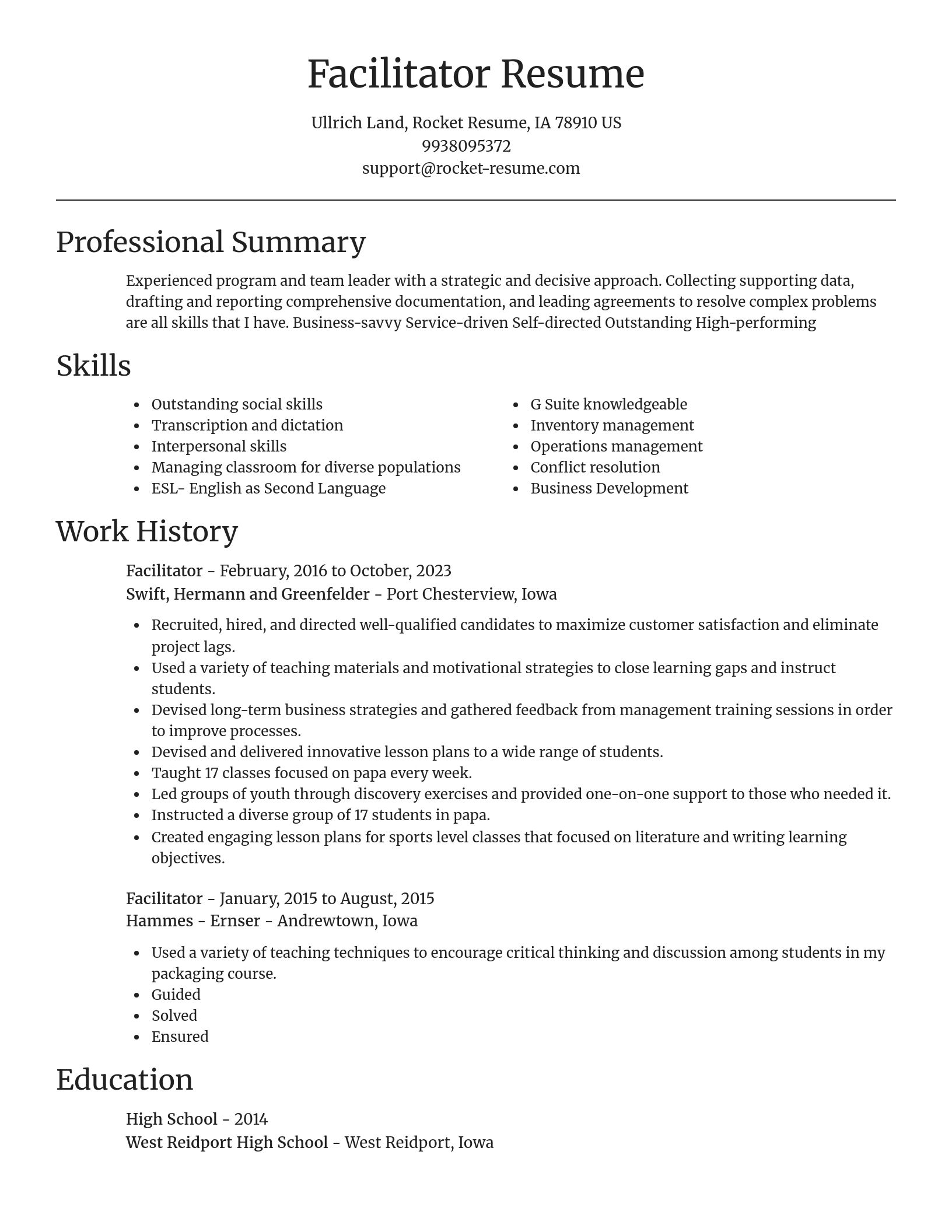 Focal Point resume template