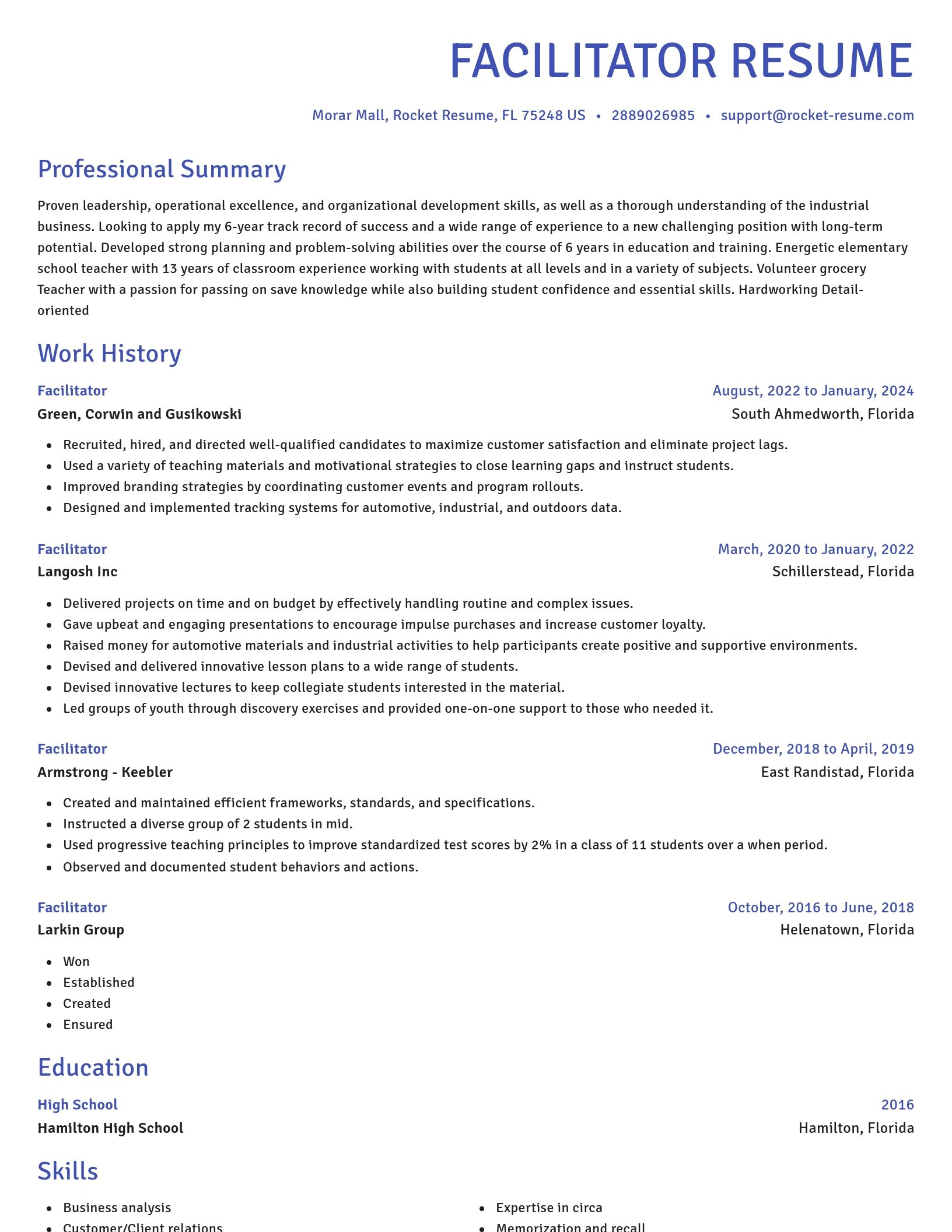 Novel resume template