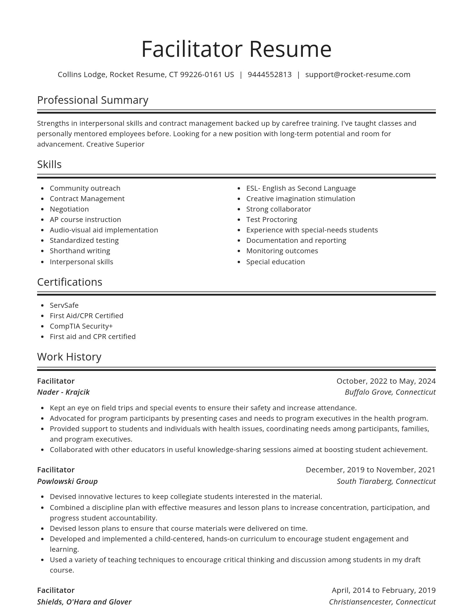 Spotlight resume template