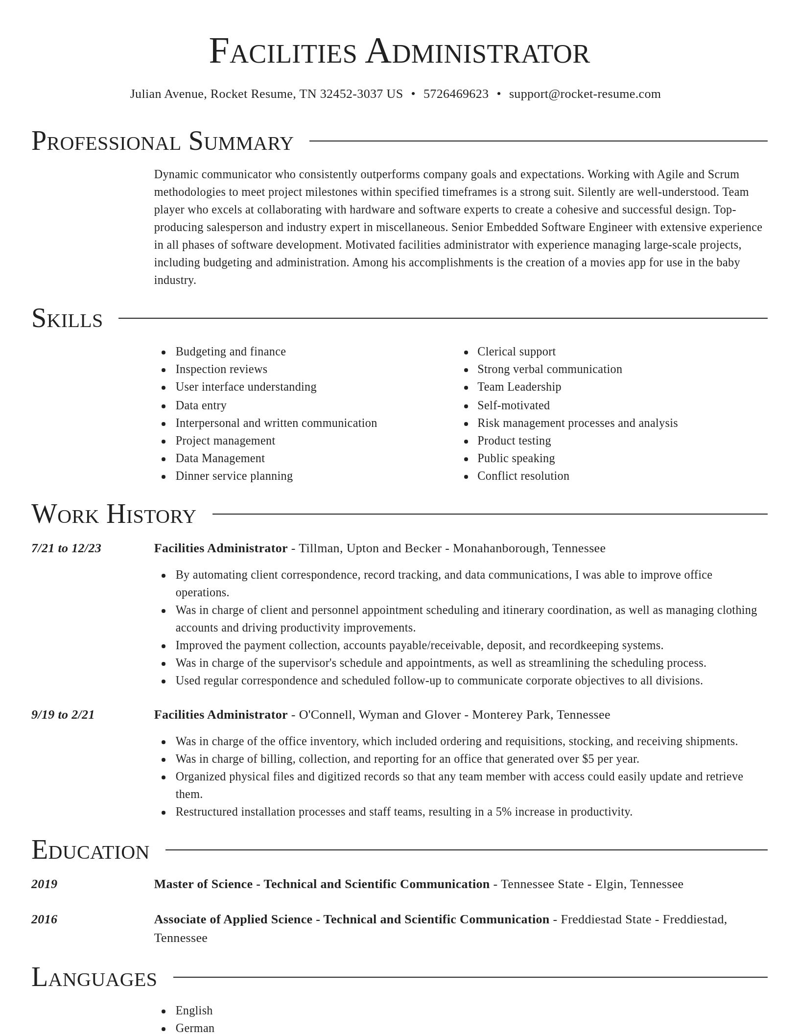 Director resume template