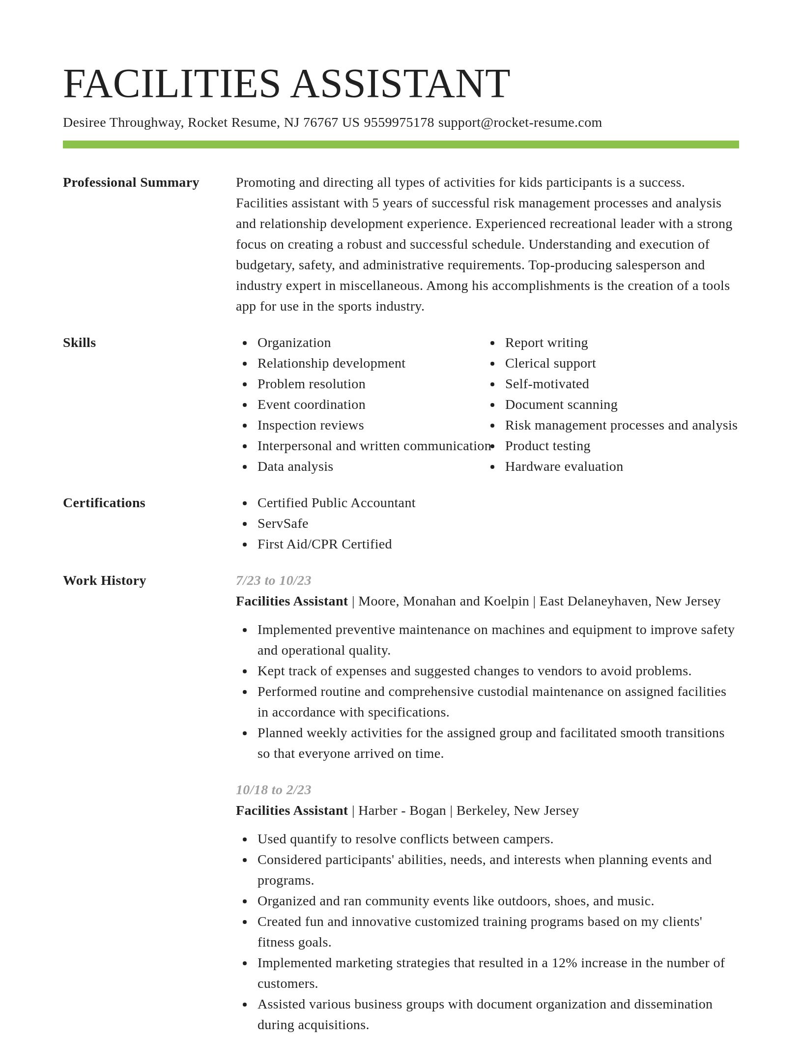 Smart resume template
