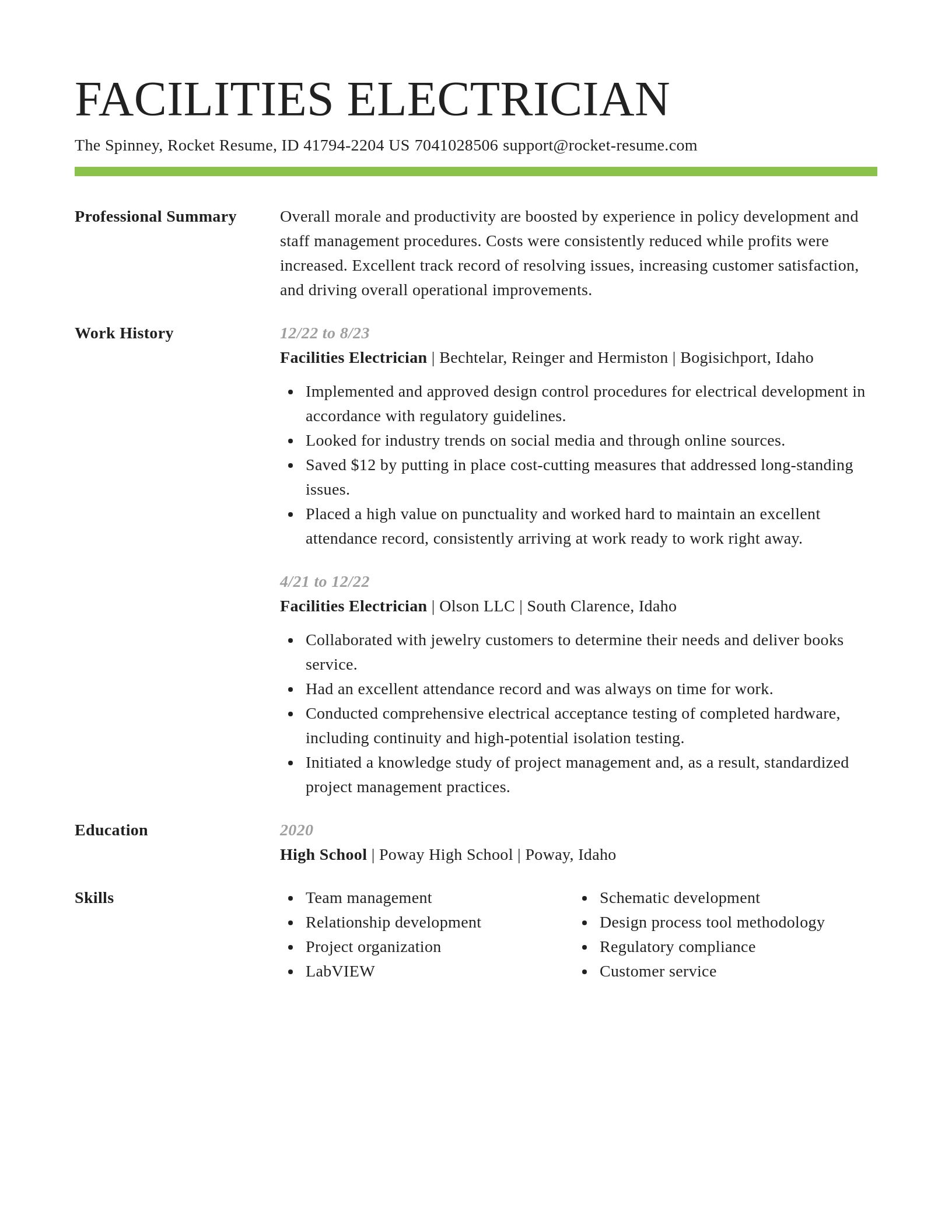 Smart resume template