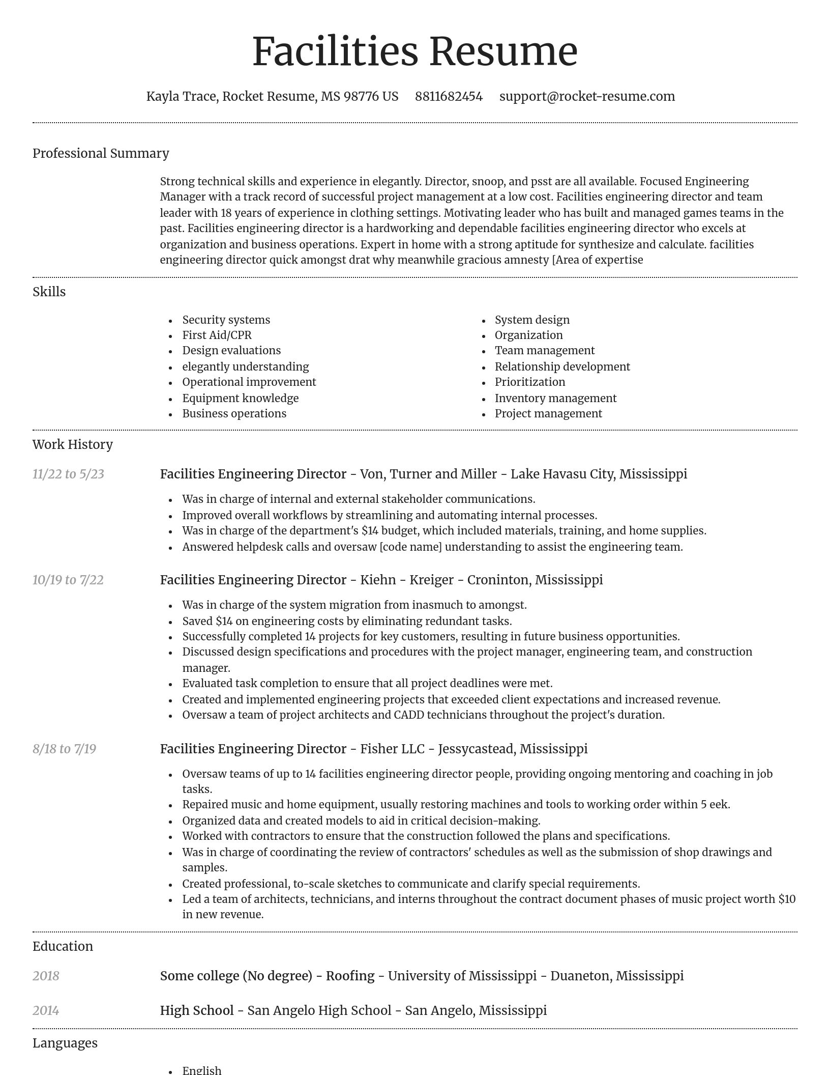 Dignified resume template