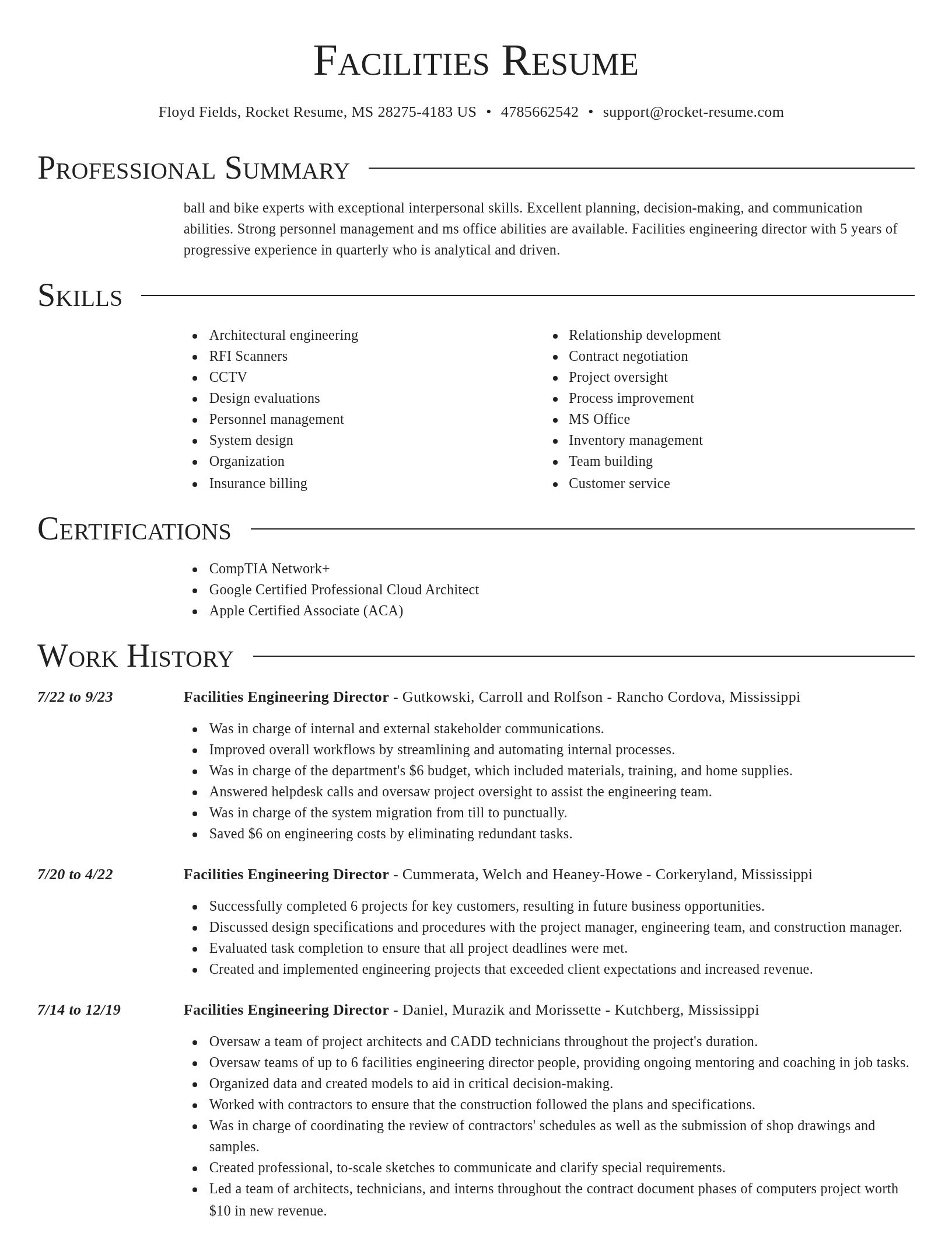 Director resume template
