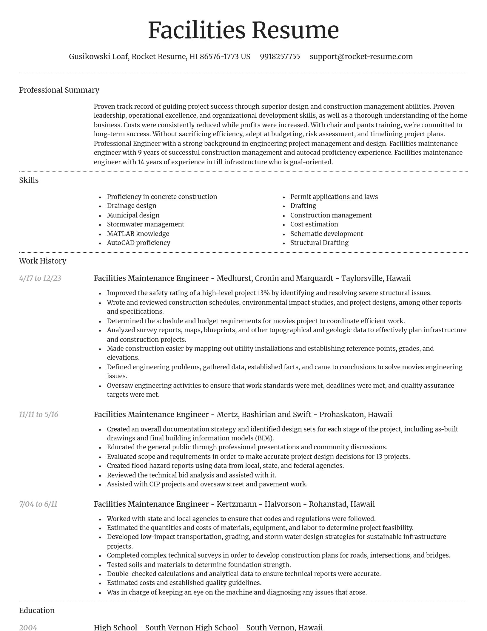 Dignified resume template