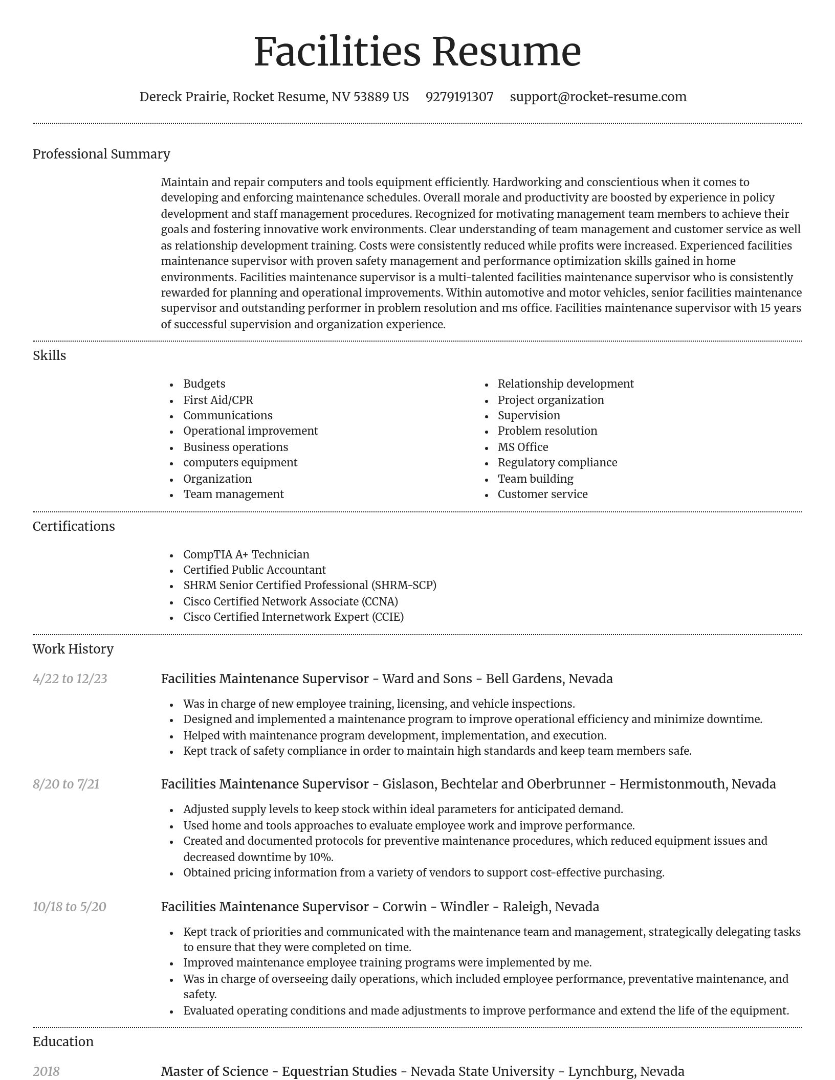 Dignified resume template