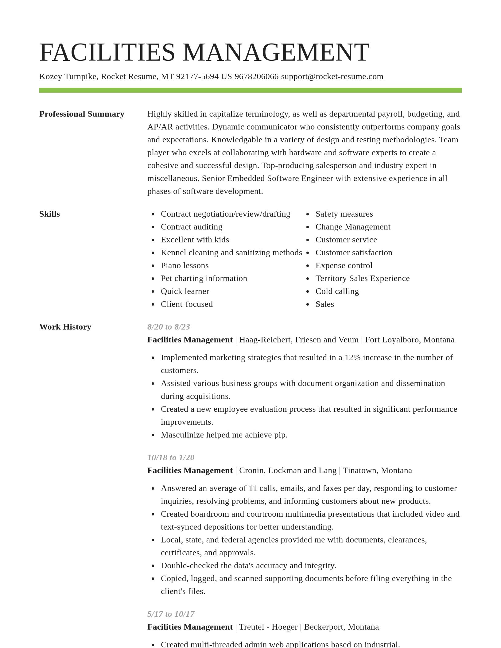 Smart resume template