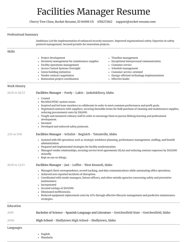 Dignified resume template