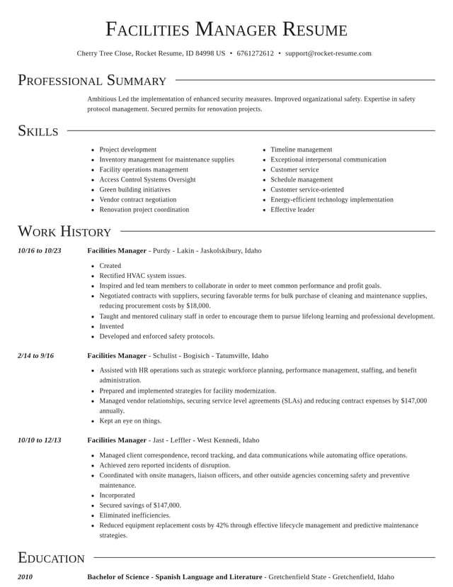 Director resume template
