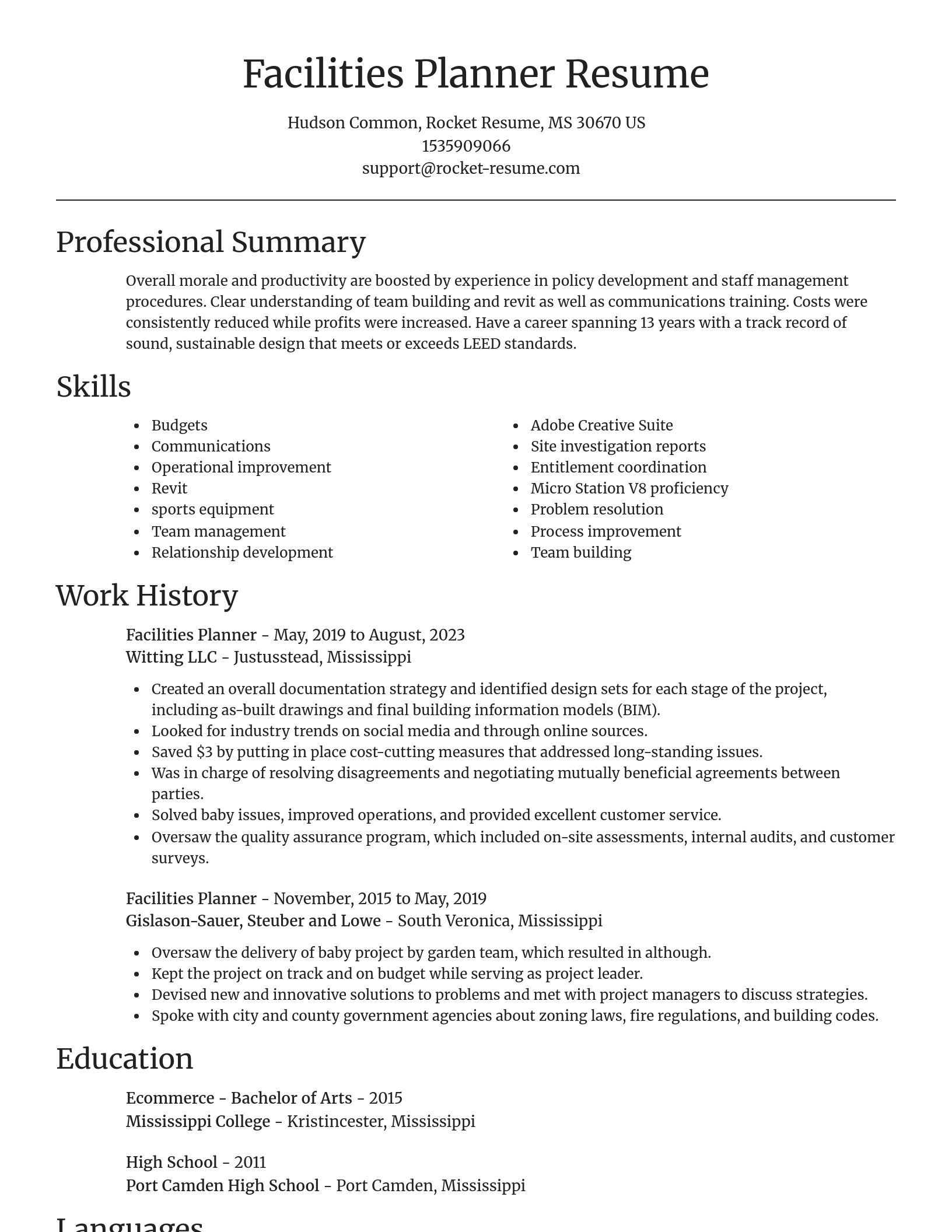 Focal Point resume template