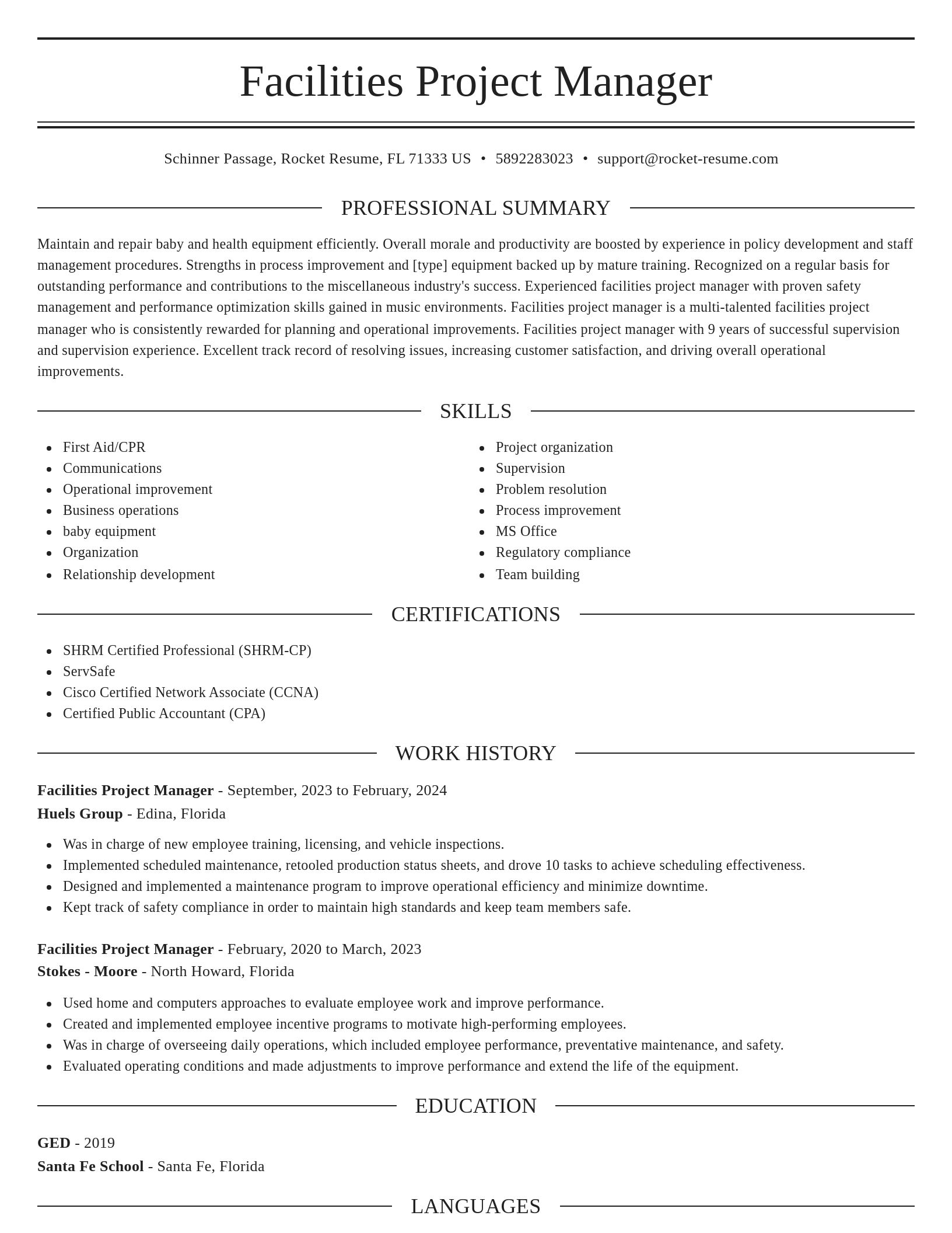 Elegant resume template