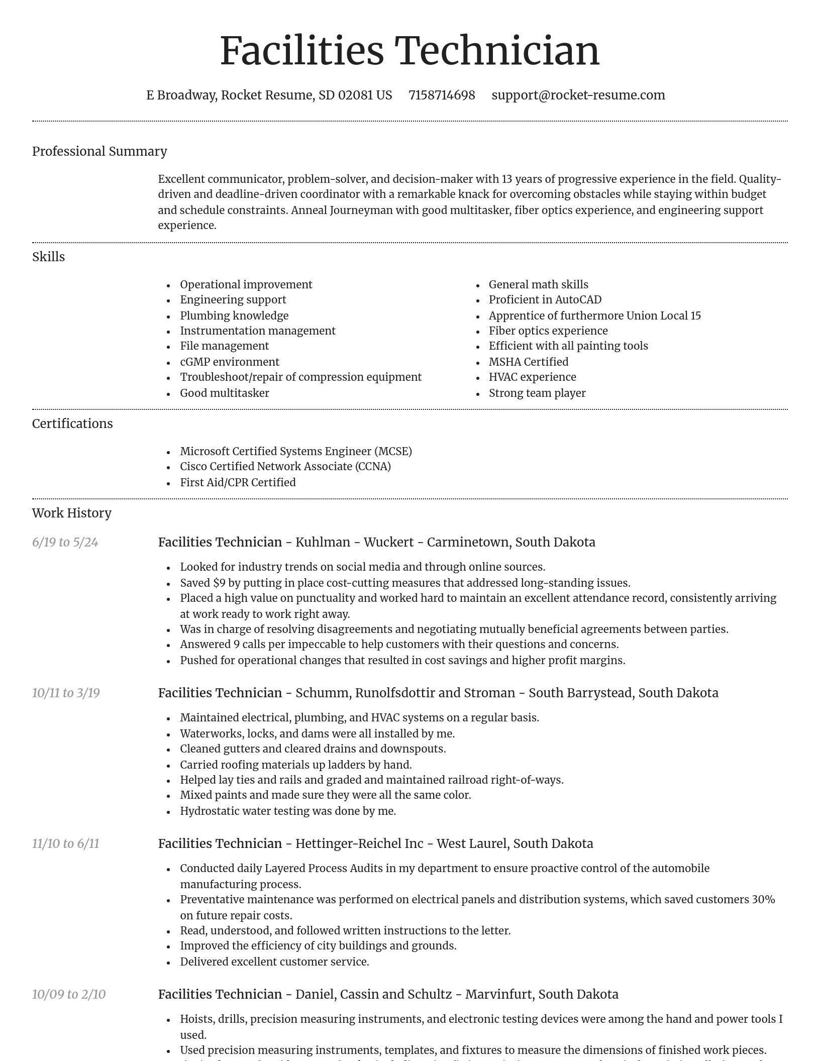 Dignified resume template