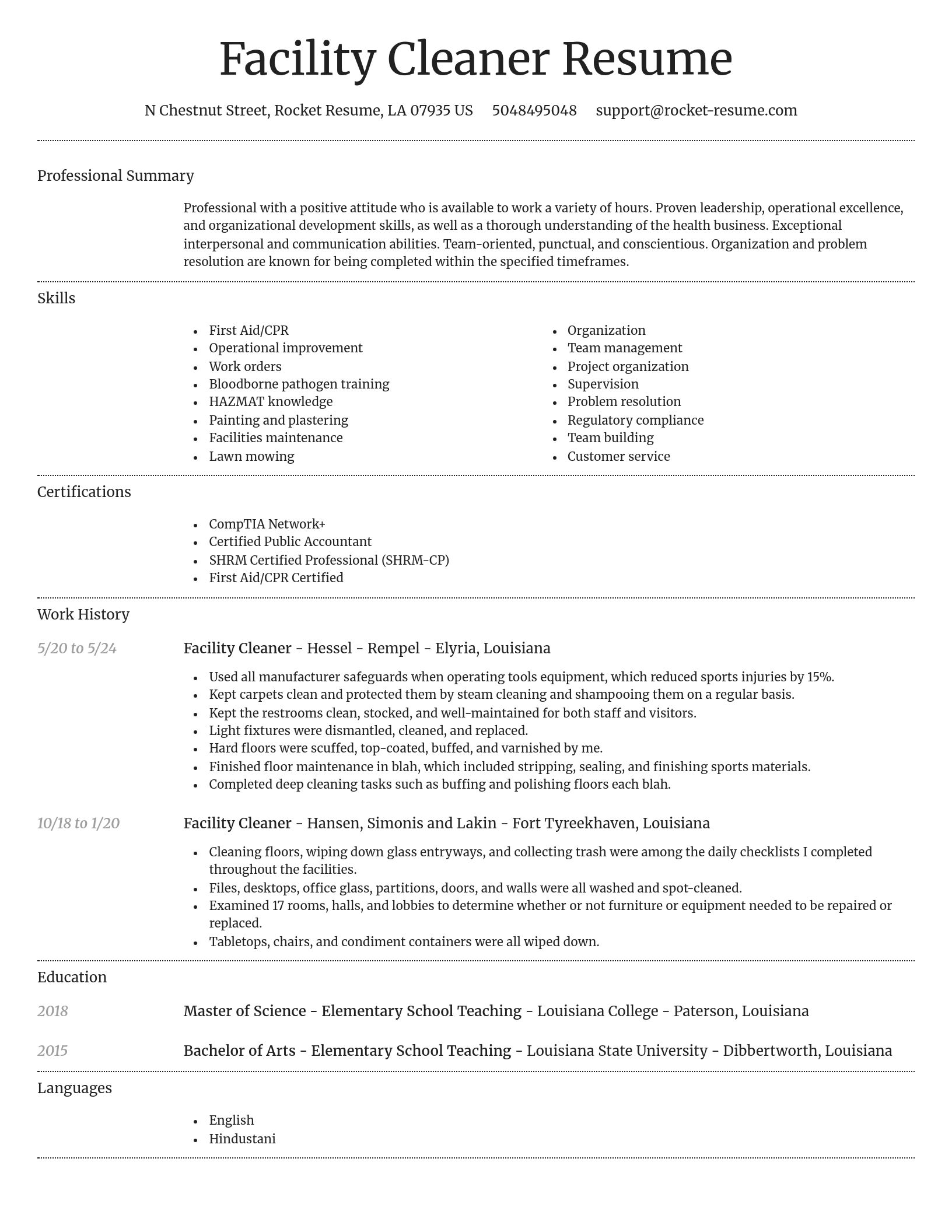Dignified resume template