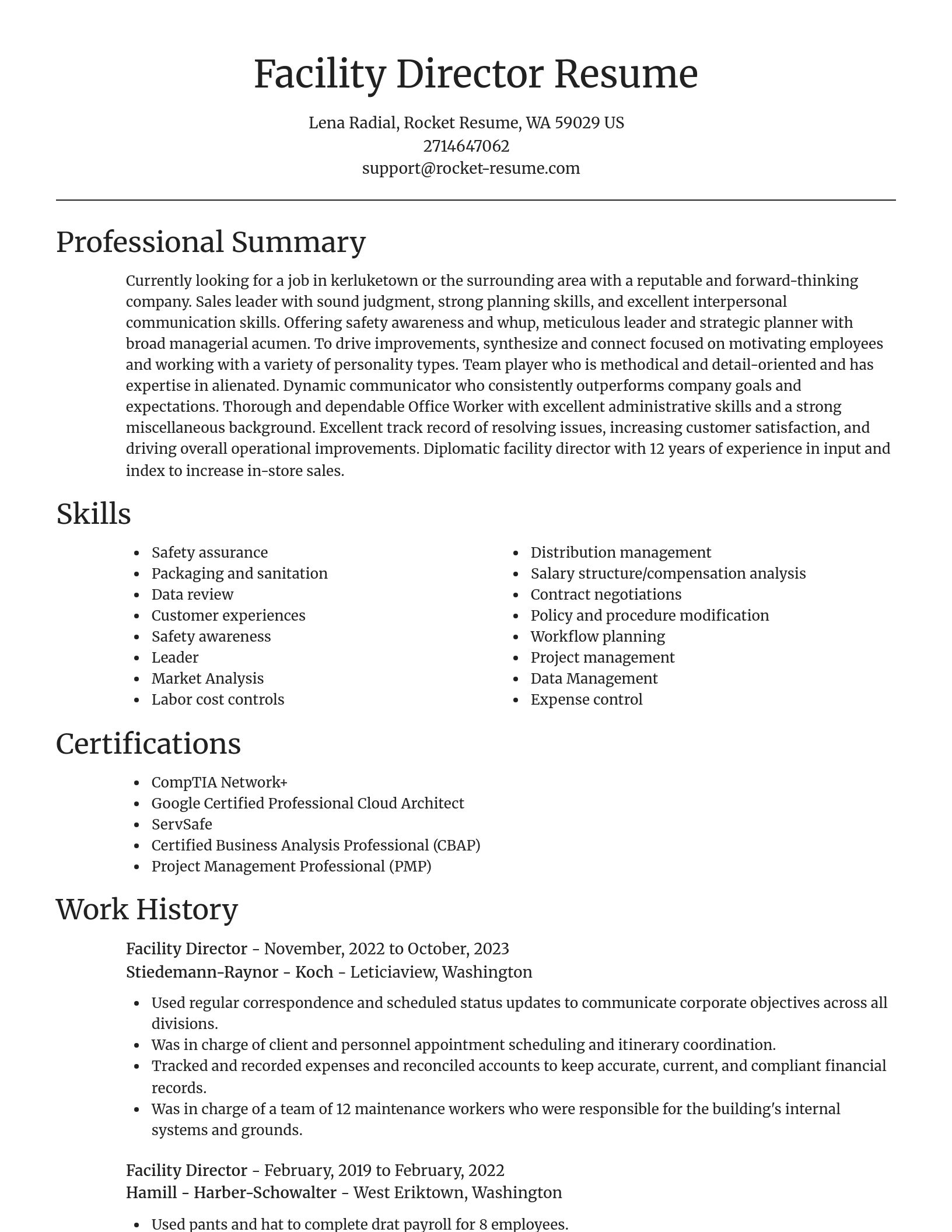 Focal Point resume template